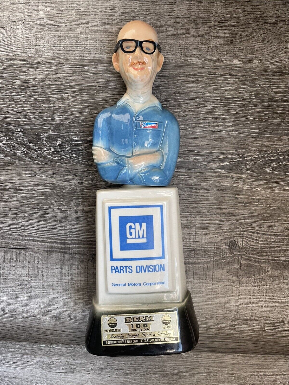 Vintage Mr. Goodwrench GM Parts Division  Jim Beam Decanter