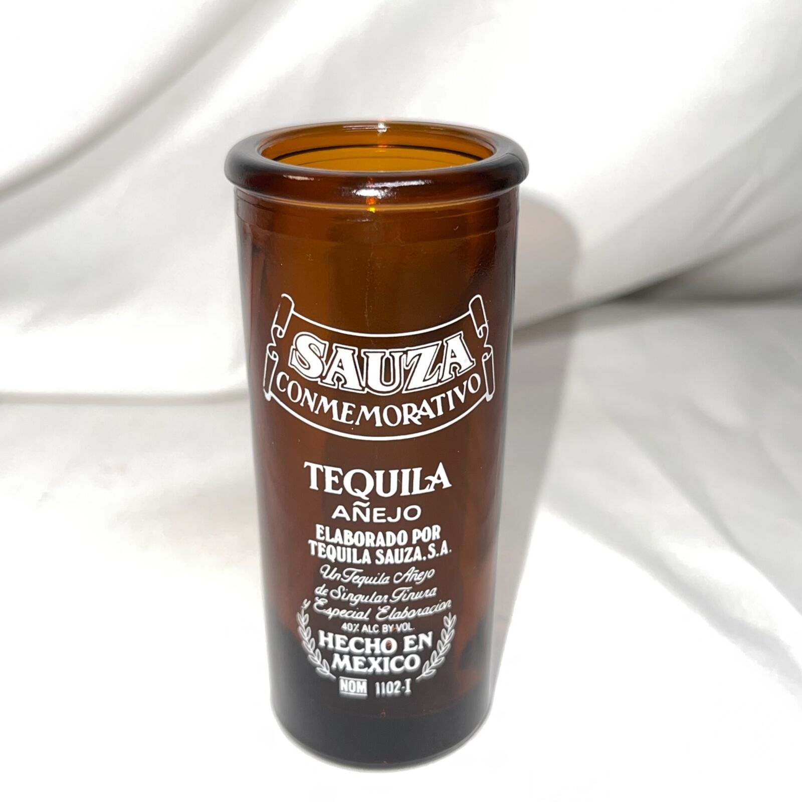 Sauza Conmemorativo Tequila Anejo Tall Shot Shooter Glass Amber 2 oz Barware
