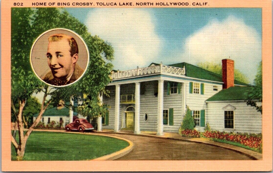 Hollywood CA California  Home Of Bing Crosby Vintage Postcard Unposted Unused