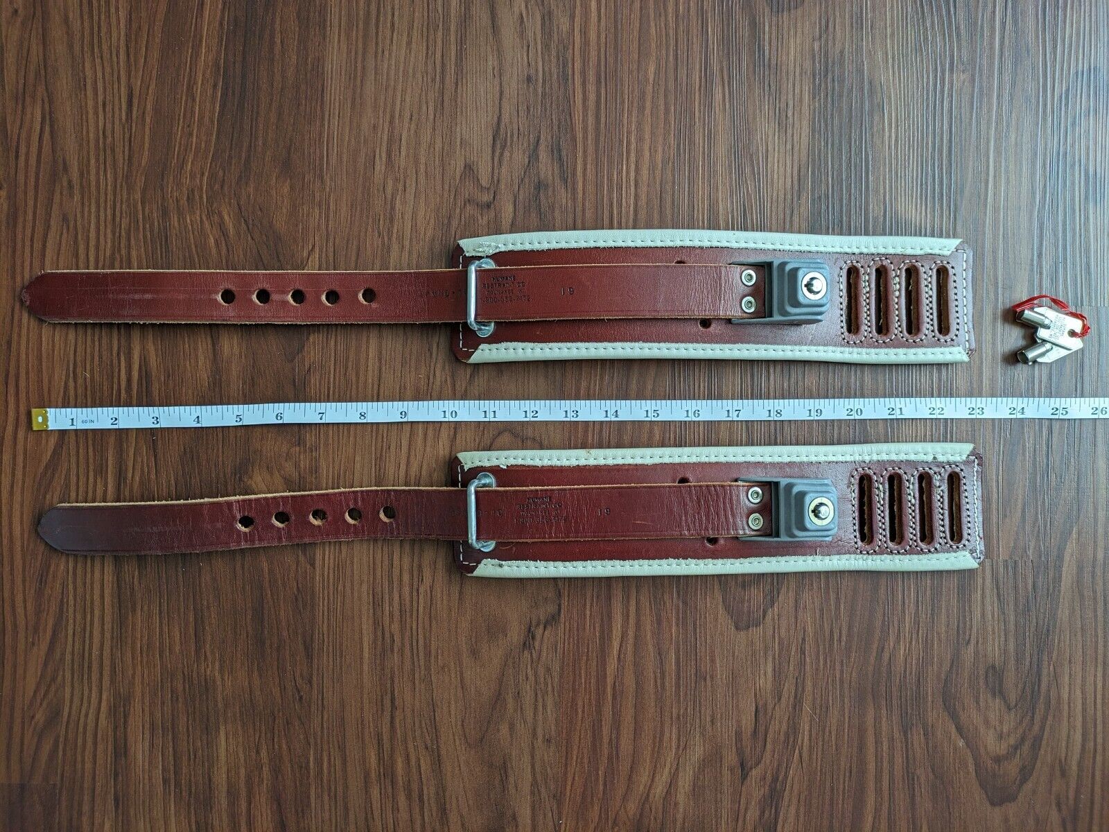 Genuine Humane Restraint MND-10 Custom Locking Leather Cuffs Vintage