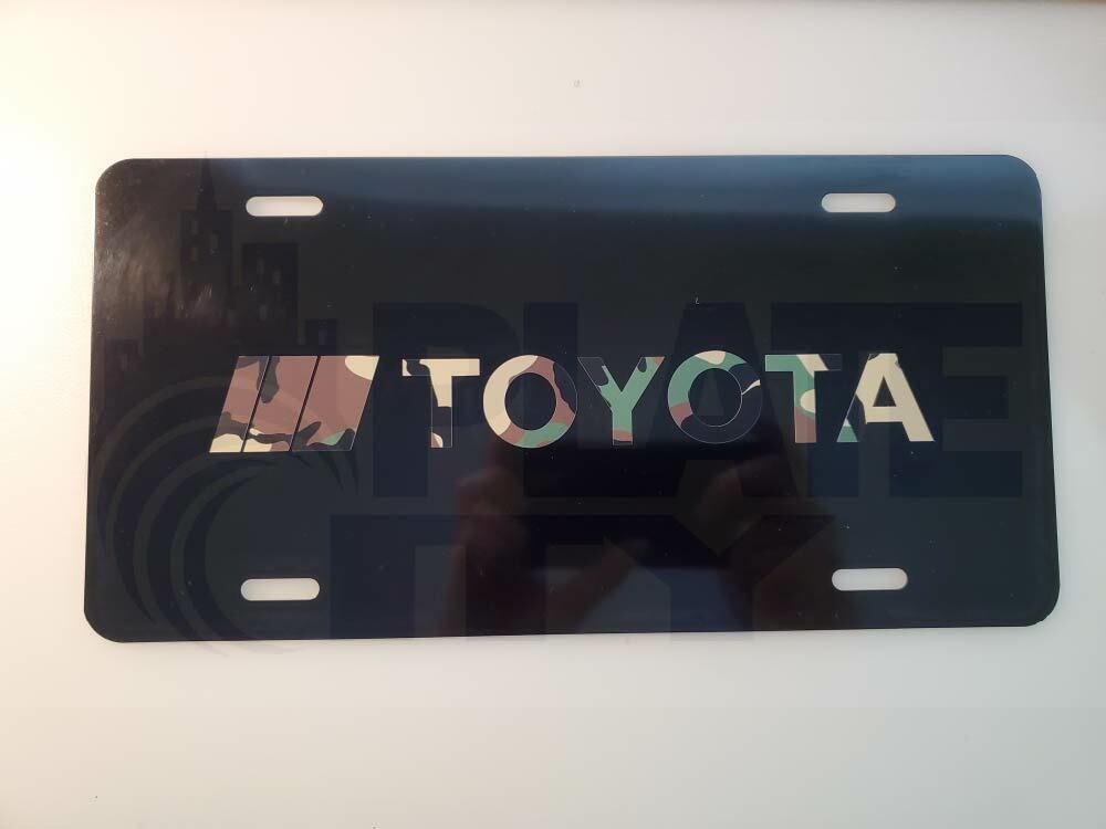 Toyota Retro Metal Plate novelty vanity Camo black plate