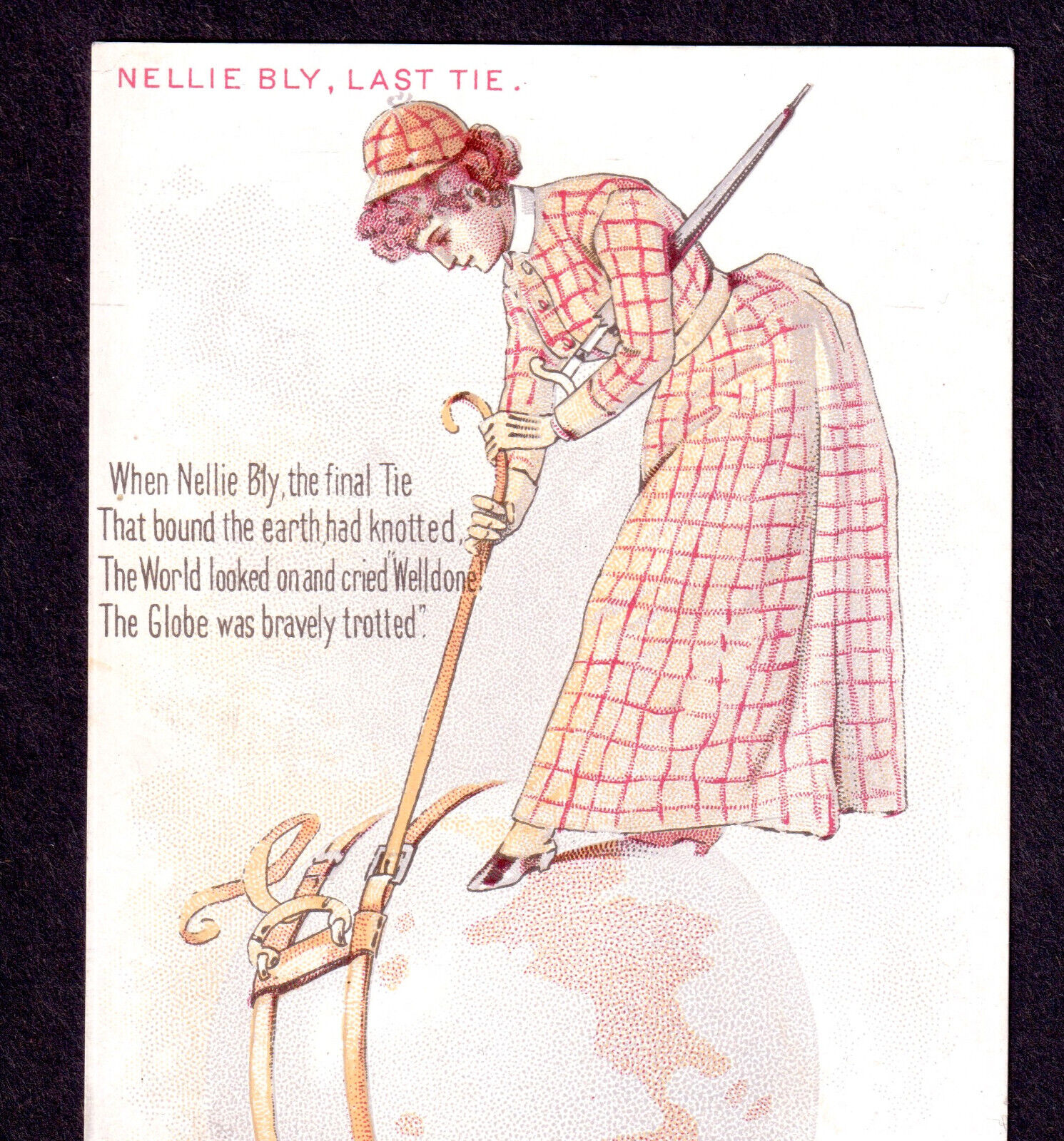 Women's History Nellie Bly 1890's Feminist Journalist Globe Trotter Trade Card