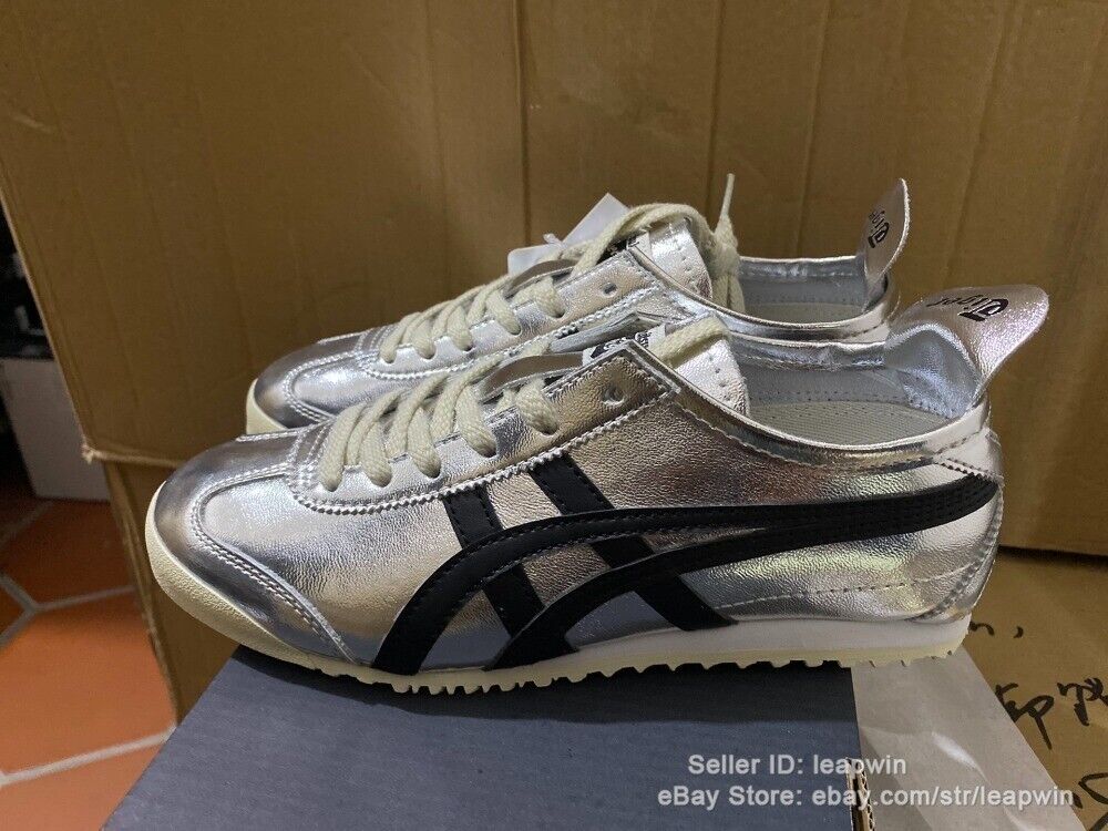 Pure Silver/Black Onitsuka Tiger MEXICO 66 Sneakers Shoes 1183B566-020 Unisex
