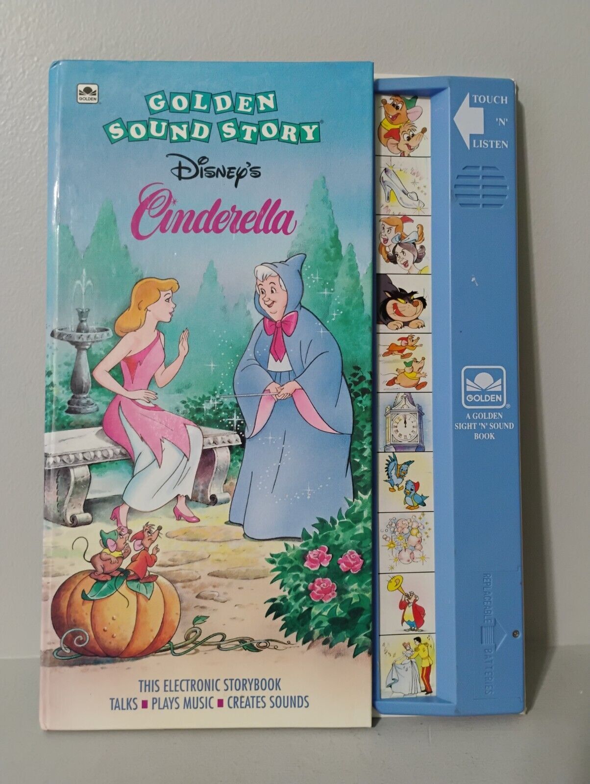 Vintage 1993 Golden Sound Story Disney Cinderella Electronic Storybook WORKS