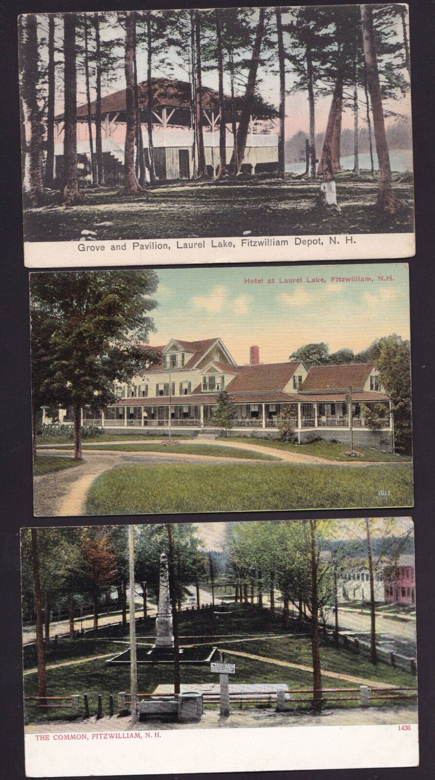 Lot of 3 Old Vintage Misc Postcards of Fitzwilliam NH
