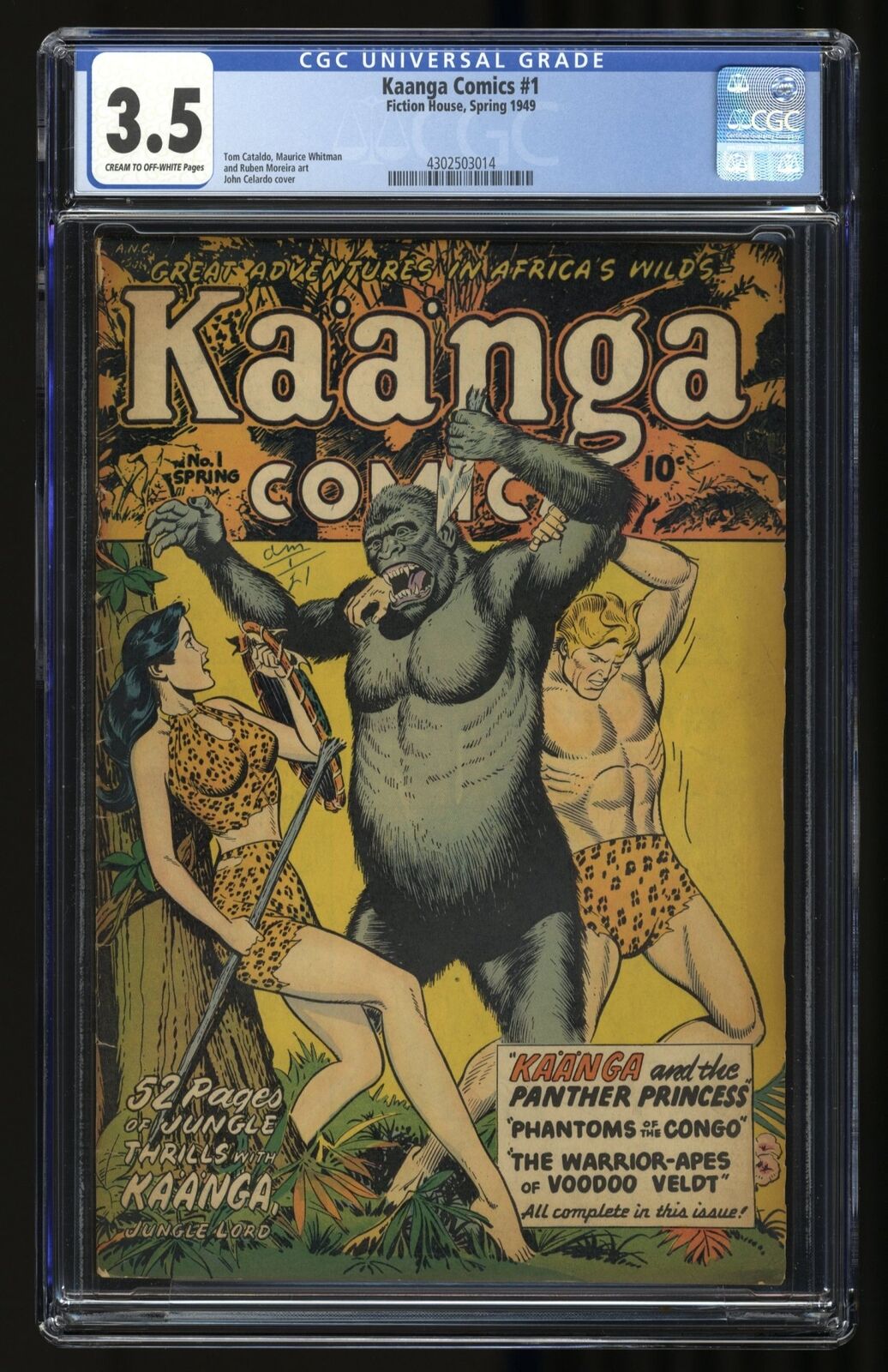 Kaanga (1949) #1 CGC VG- 3.5 Cream To Off White Fiction House 1949