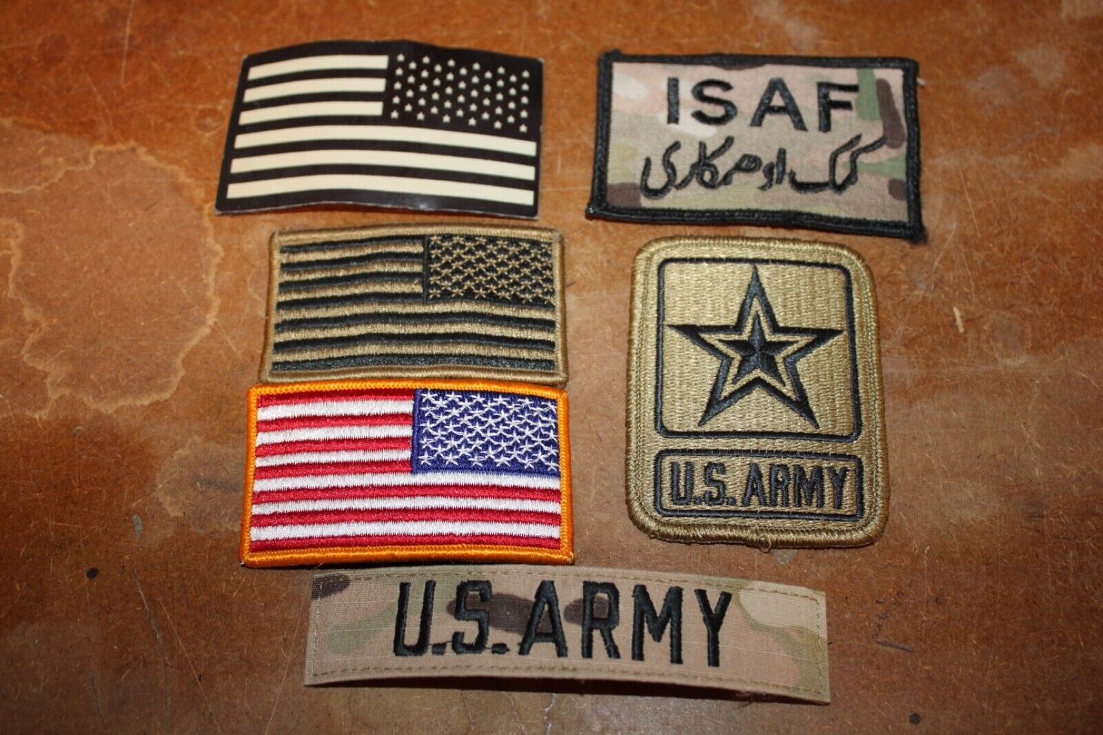 Lot of US Army Military Veteran Patches US Army Patch ISAF US Army Tape Flag
