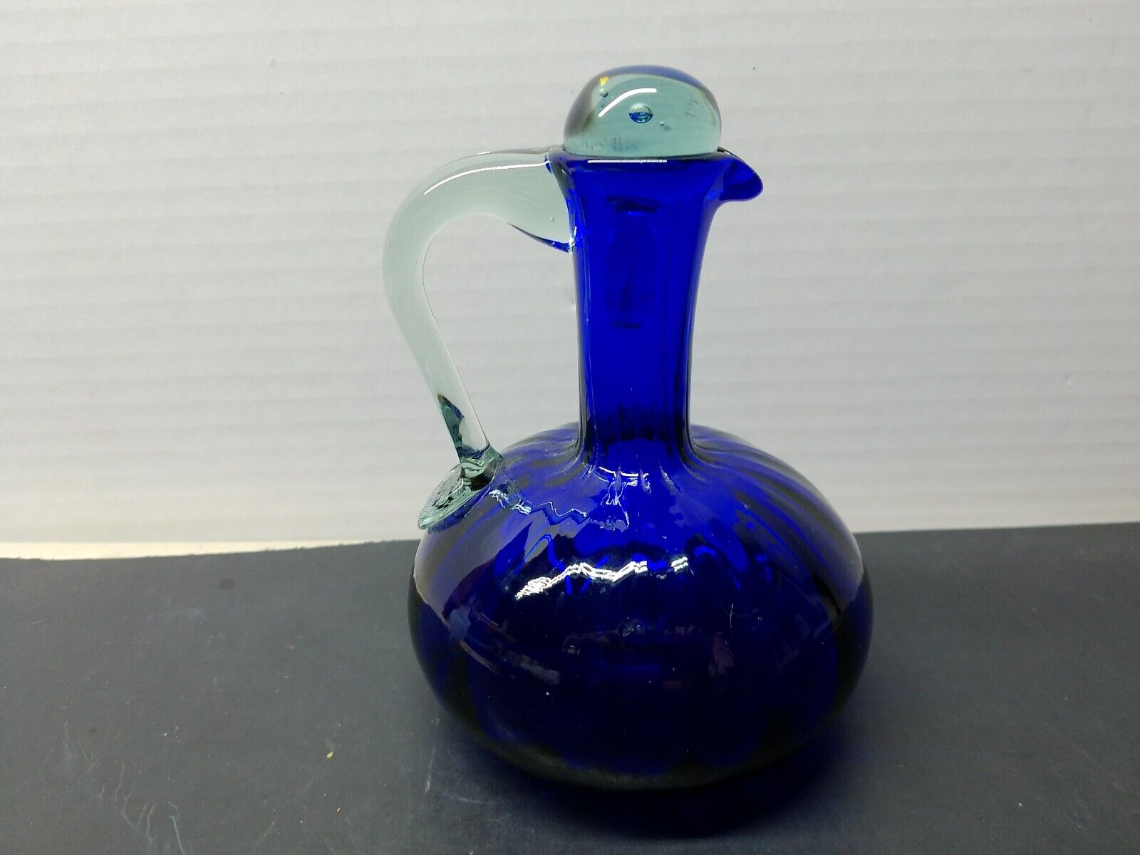 Cobalt Blue Glass Decanter w/Stopper