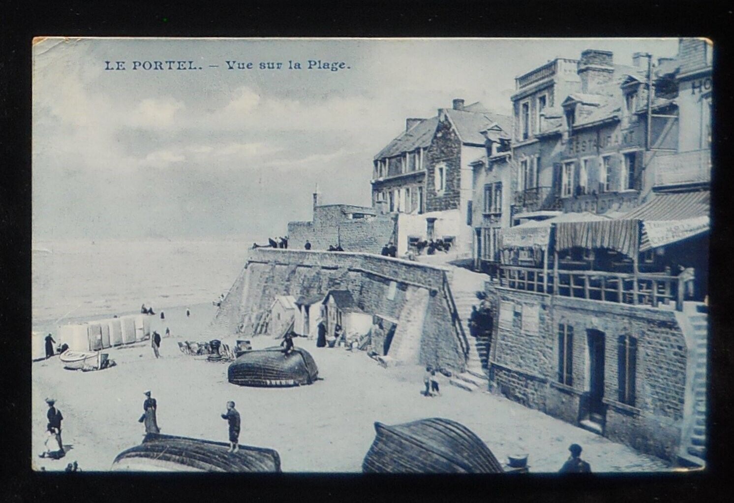 1910s? Vue sur la Plage Beach Restaurant Boats Le Portel France Pas-de-Calais Co