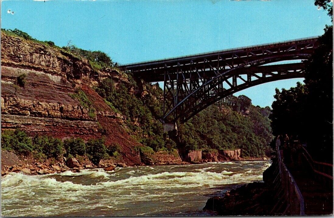 Postcard New York Niagara Falls Gorge Bridge Rapids Deep Chasm 1960s NY Vintage