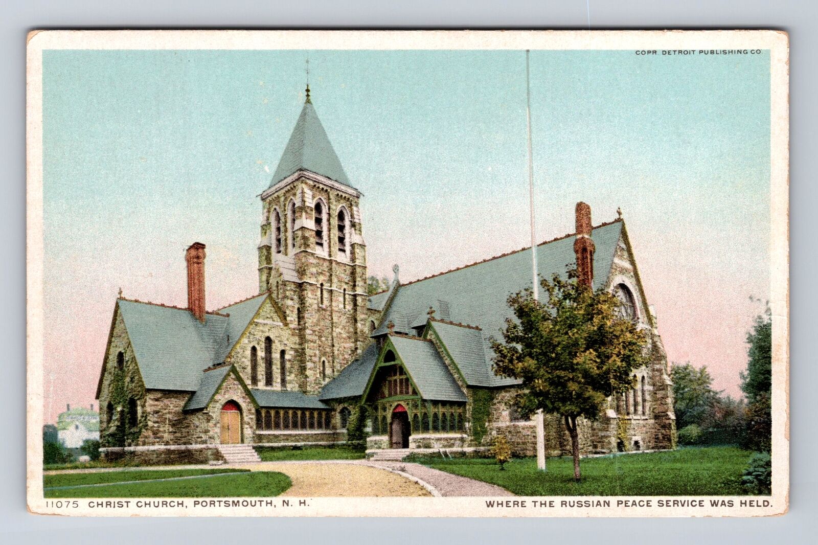 Portsmouth NH-New Hampshire, Christ Church, Antique Vintage Souvenir Postcard