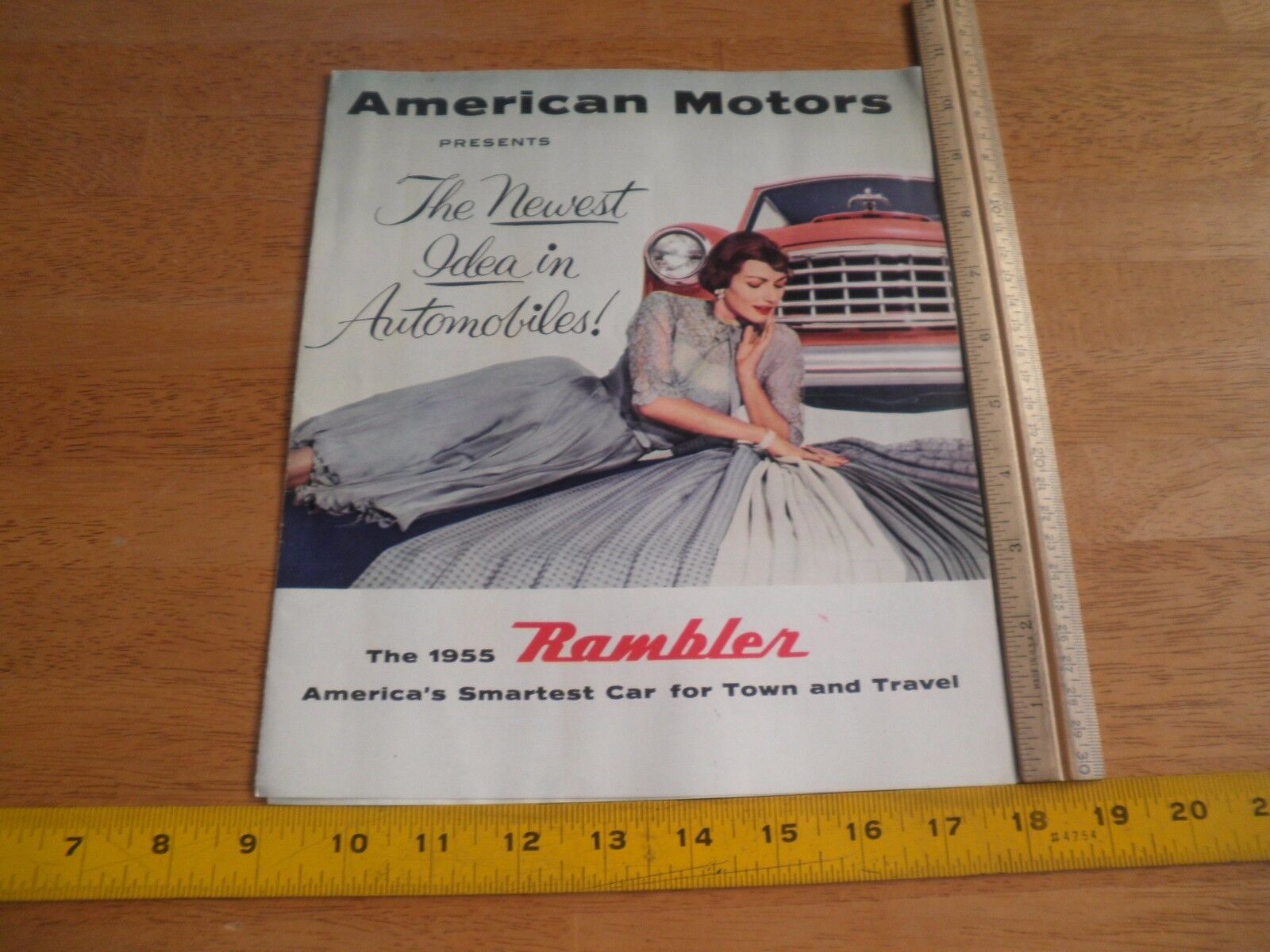 1955 Rambler car brochure magazine fold-out poster wagon