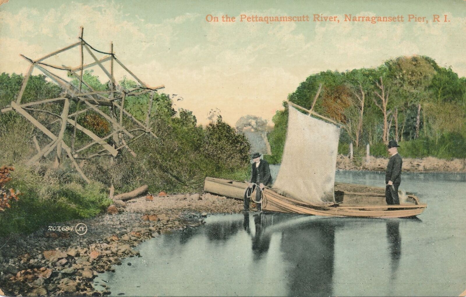 NARRAGANSETT PIER RI - On The Pettaquamscutt River Postcard