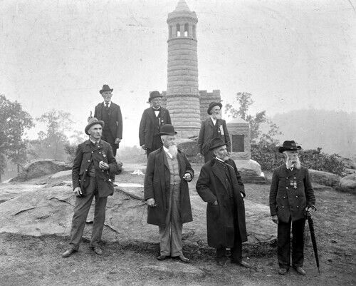 Union Vets of 143rd NY at Monument For 12th / 44th NY, Gettysburg, PA 1902 Photo