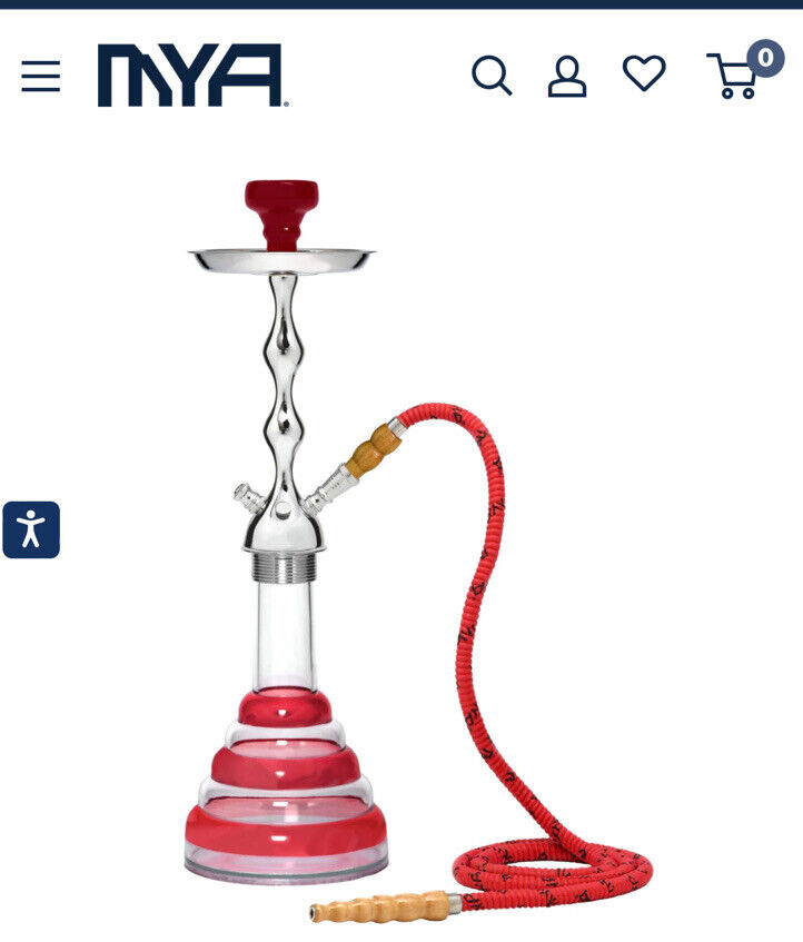 MYA Large Acrylic Hookah Set 274T-100 Everything You Need In One Box Red