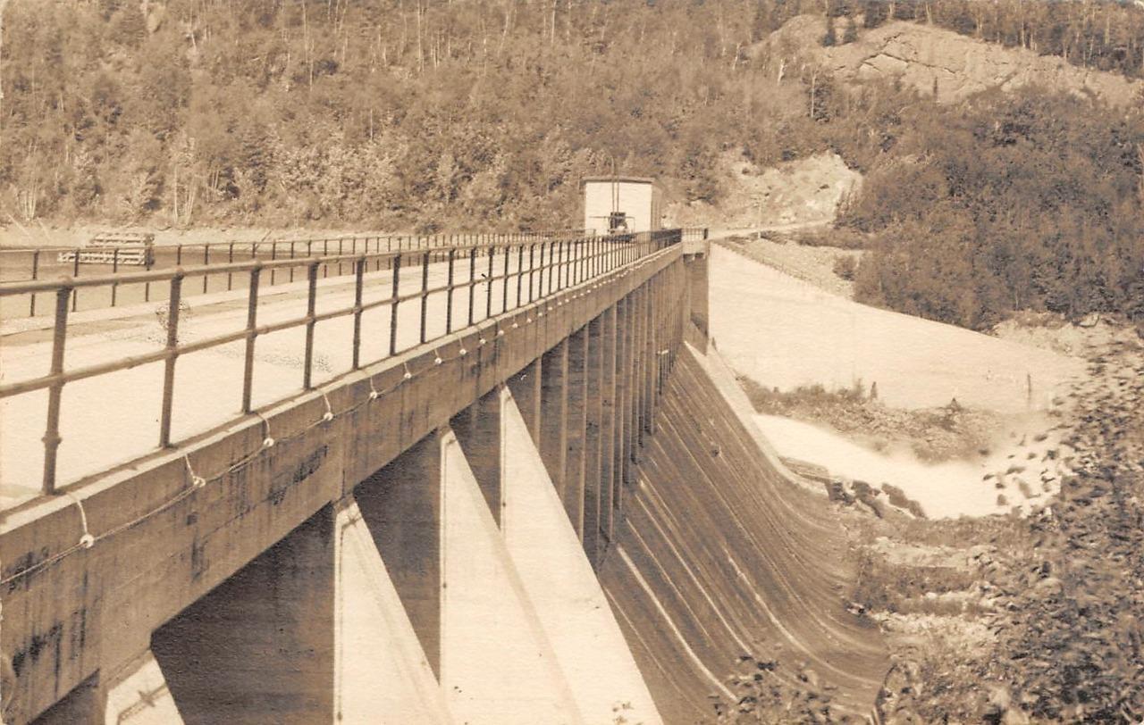 RPPC Ripogenus Dam, Maine Kokadjo, ME Penobscot River c1910s Vintage Postcard