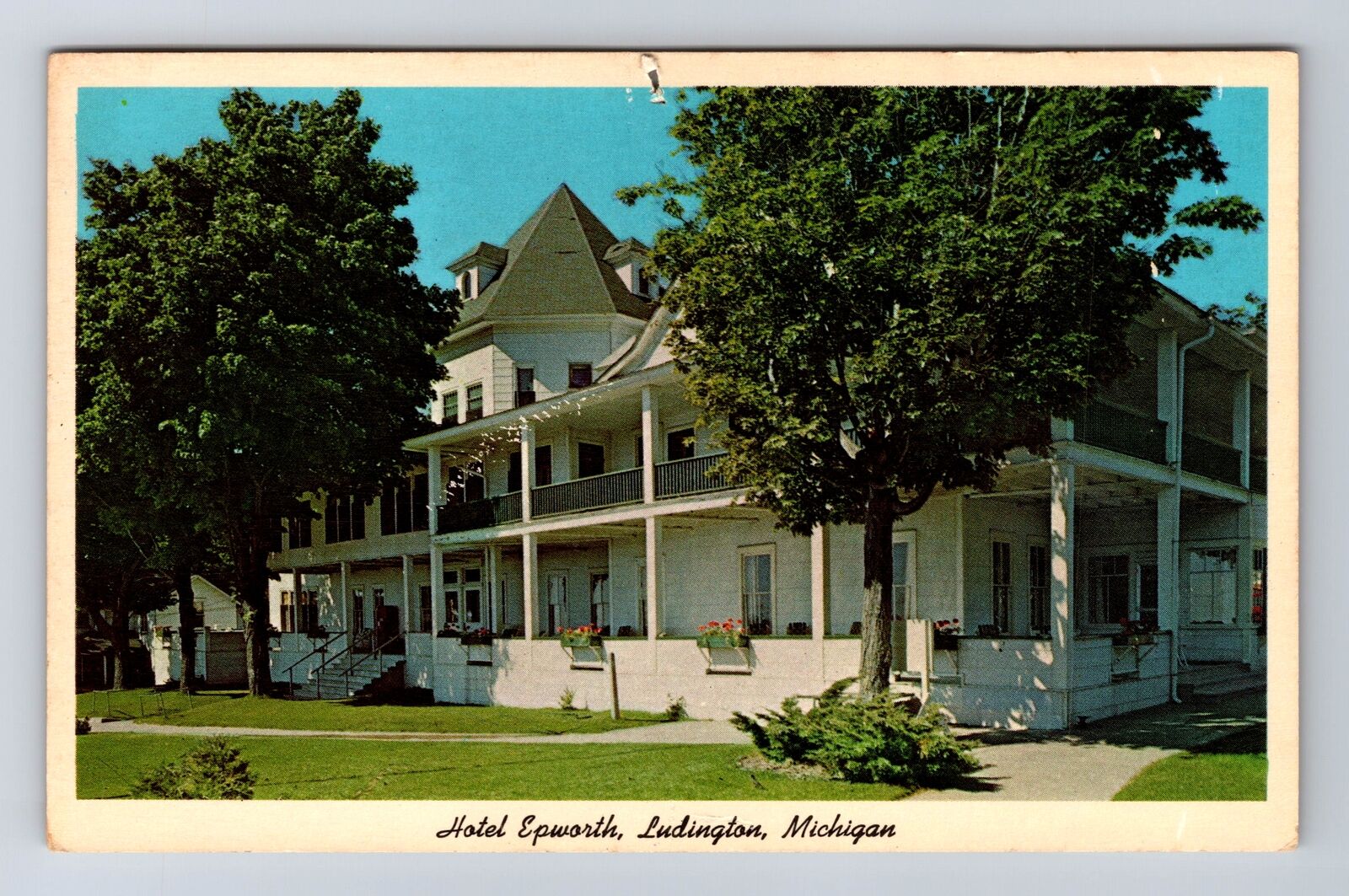 Ludington MI-Michigan, Hotel Epworth, Advertising, Antique Vintage Postcard