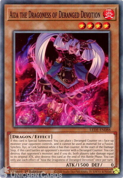 LEDE-EN088 Aiza the Dragoness of Deranged Devotion : Common 1st Edition YuGiOh C