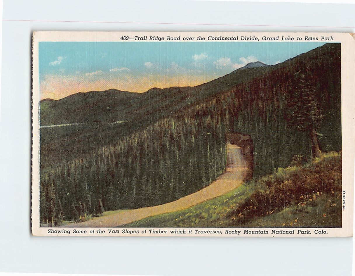 Postcard Trail Ridge Road over Continental Divide Colorado USA