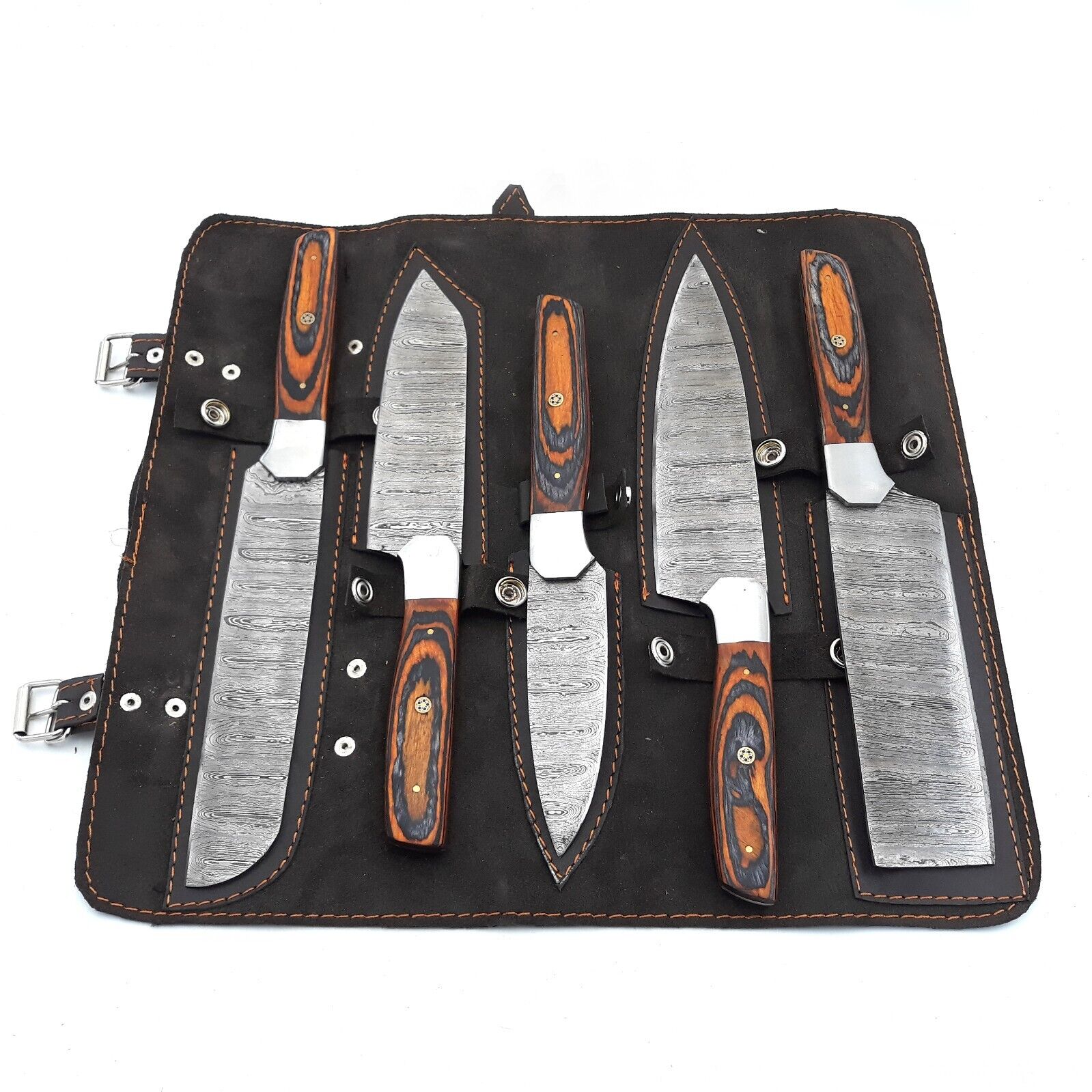Handmade Damascus Chef Knives Set / Kitchen Knives 5 Pieces Set SS-17473