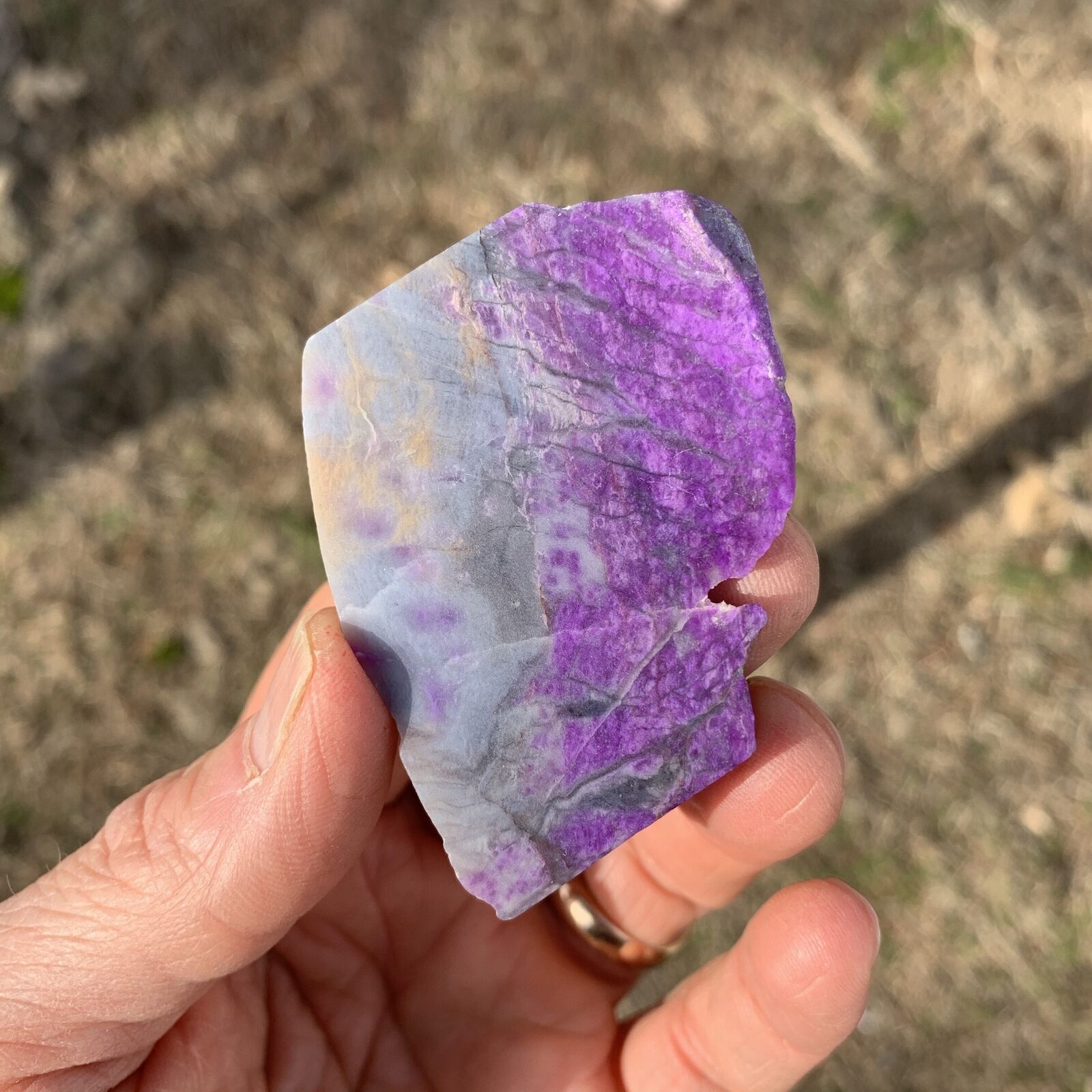 Sugilite (slab n rough) gel \'pink n grey peak\' (35.8gr) healing crystal