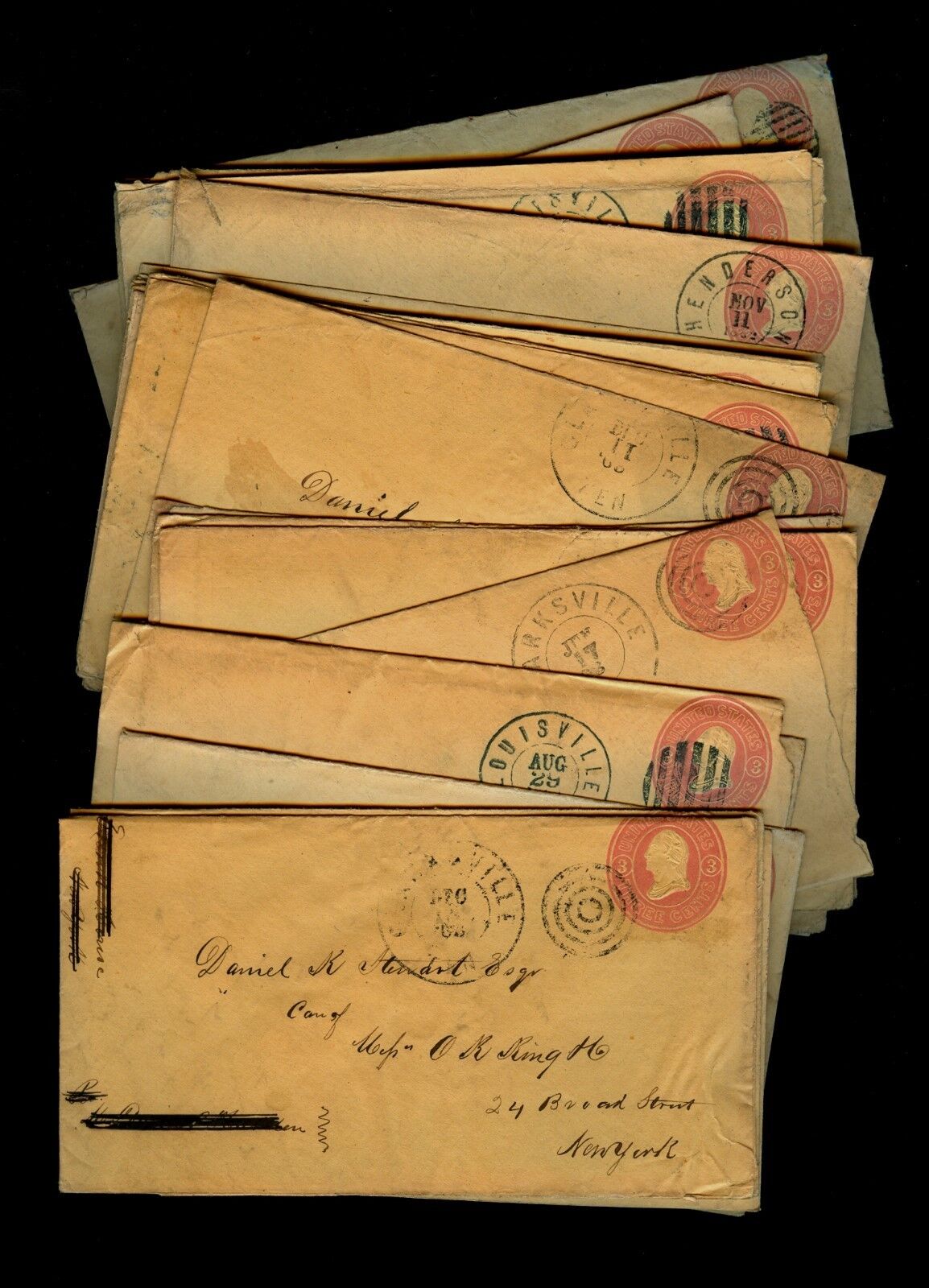 30+ Tennessee 1862-64 Covers to Daniel Stewart in NY re: Tobacco Sales/Smuggling