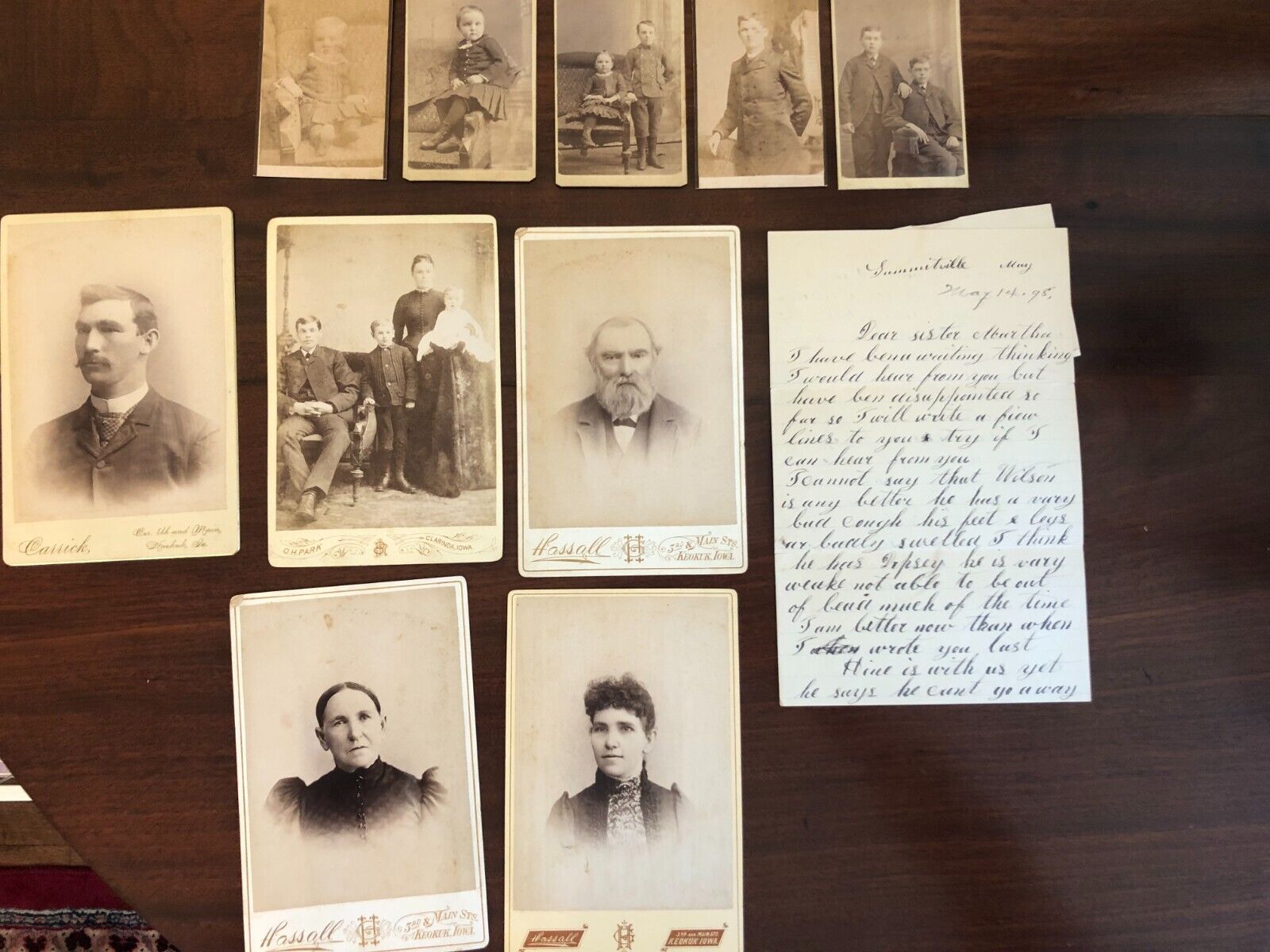 Antique Cabinet Card & CDV Photo Lot From Keokuk Iowa Wright Family Geneology