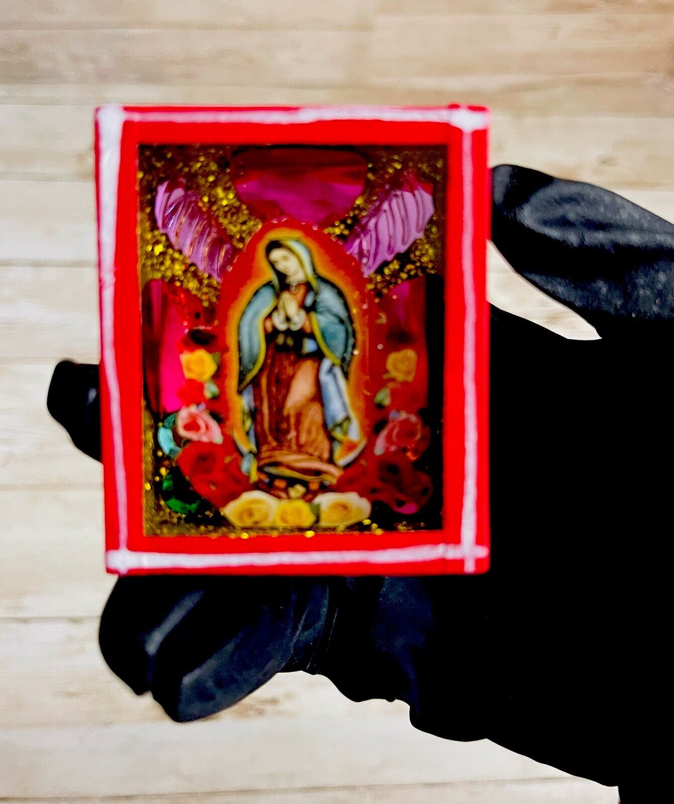 Nicho Mexicano Iman Virgen Maria Mexican Magnet Virgin Mary Shadow Box Nicho