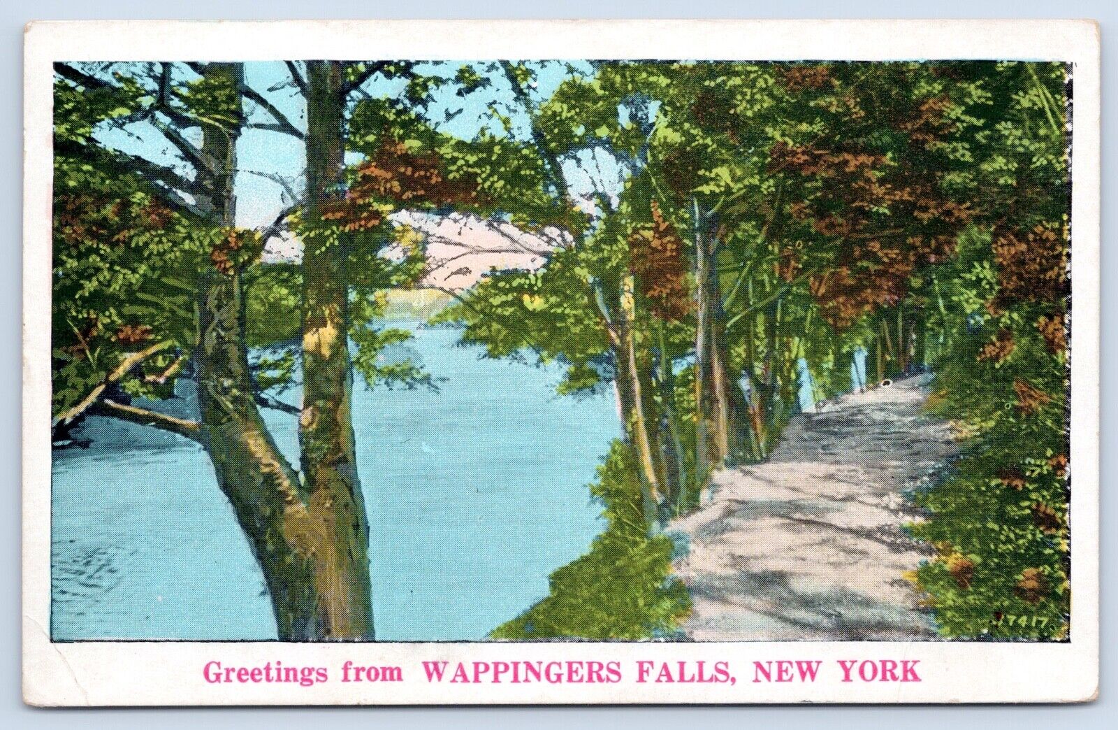 c1934 Greetings From Wappingers Falls New York Dutchess County NY Vtg Postcard