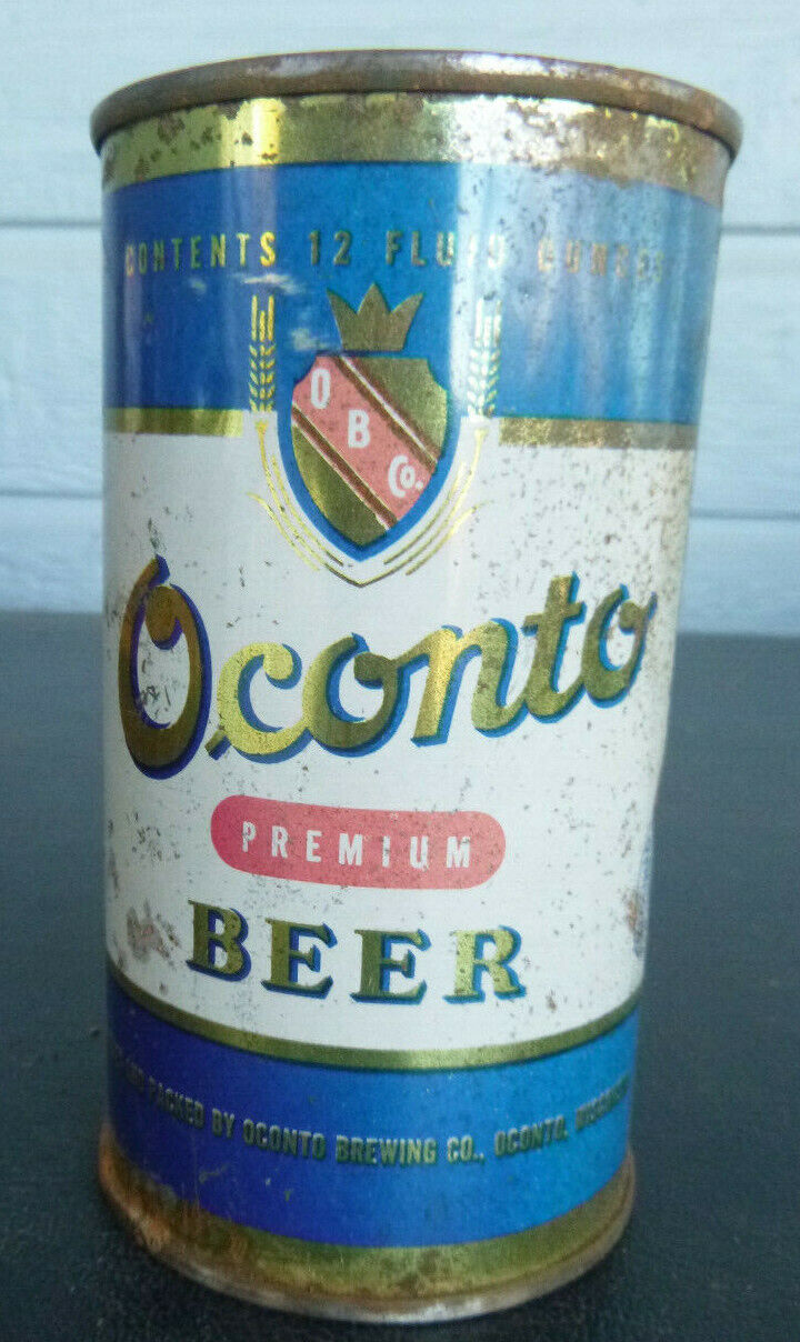 vintage Oconto Beer Flat Top   Oconto Wisconsin Keglined 