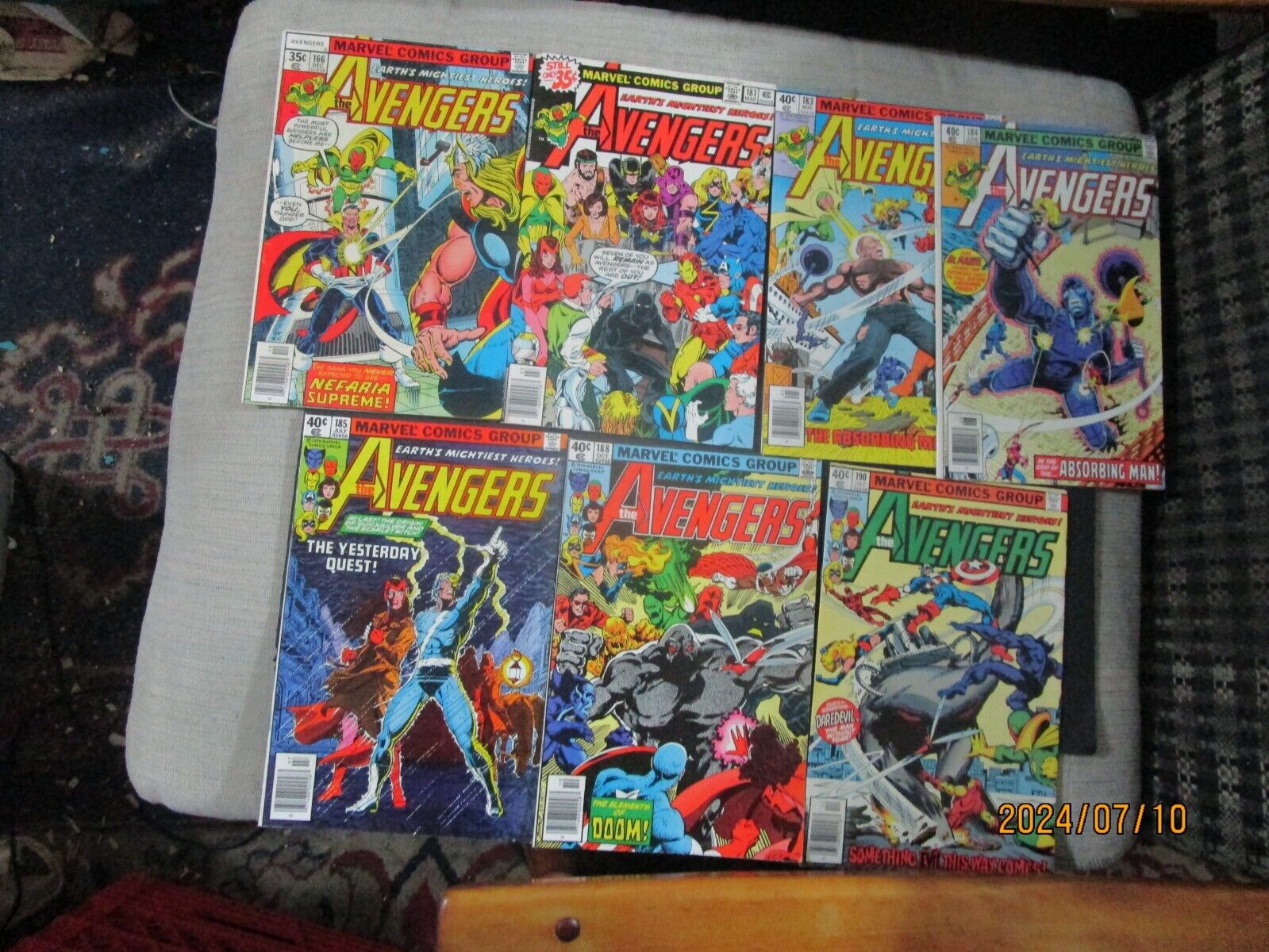 Avengers #166,181,183-185,188,190 1977-79 ALL JOHN BYRNE ART, FIRST SCOTT LANGE