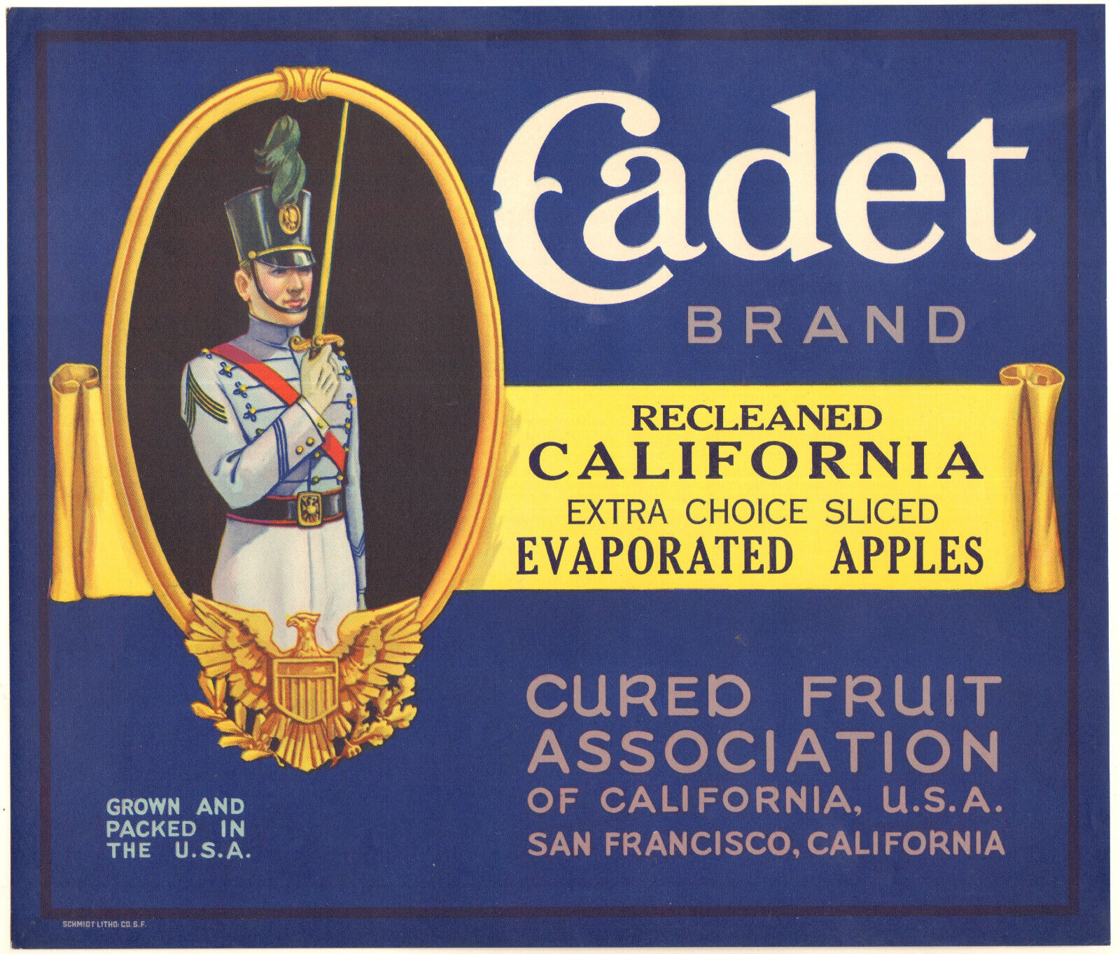 *Original* CADET San Francisco Military Soldier Apple Crate Label NOT A COPY
