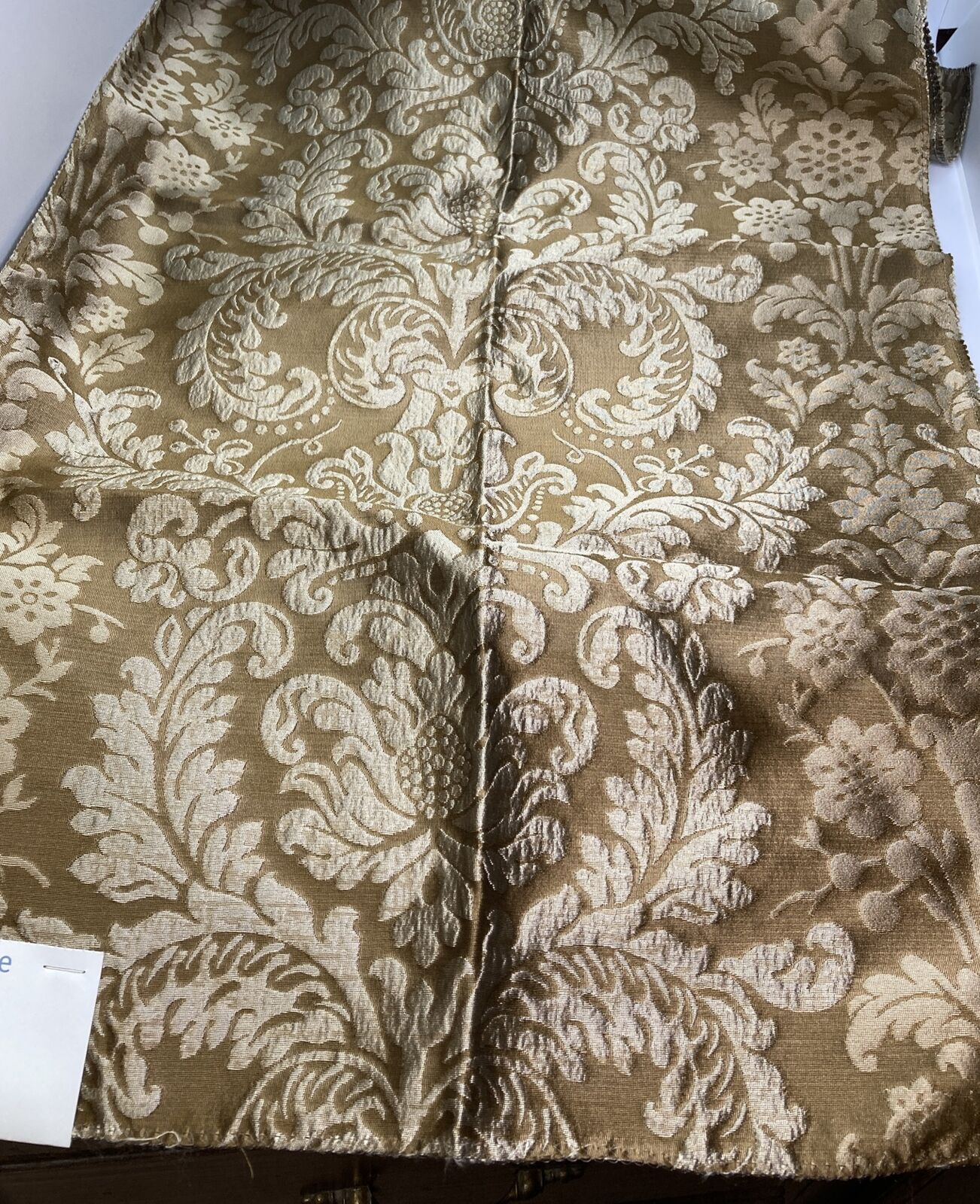 Kravet Couture Bronze Silk Floral Fabric Sample 16” X 28.5” (B)