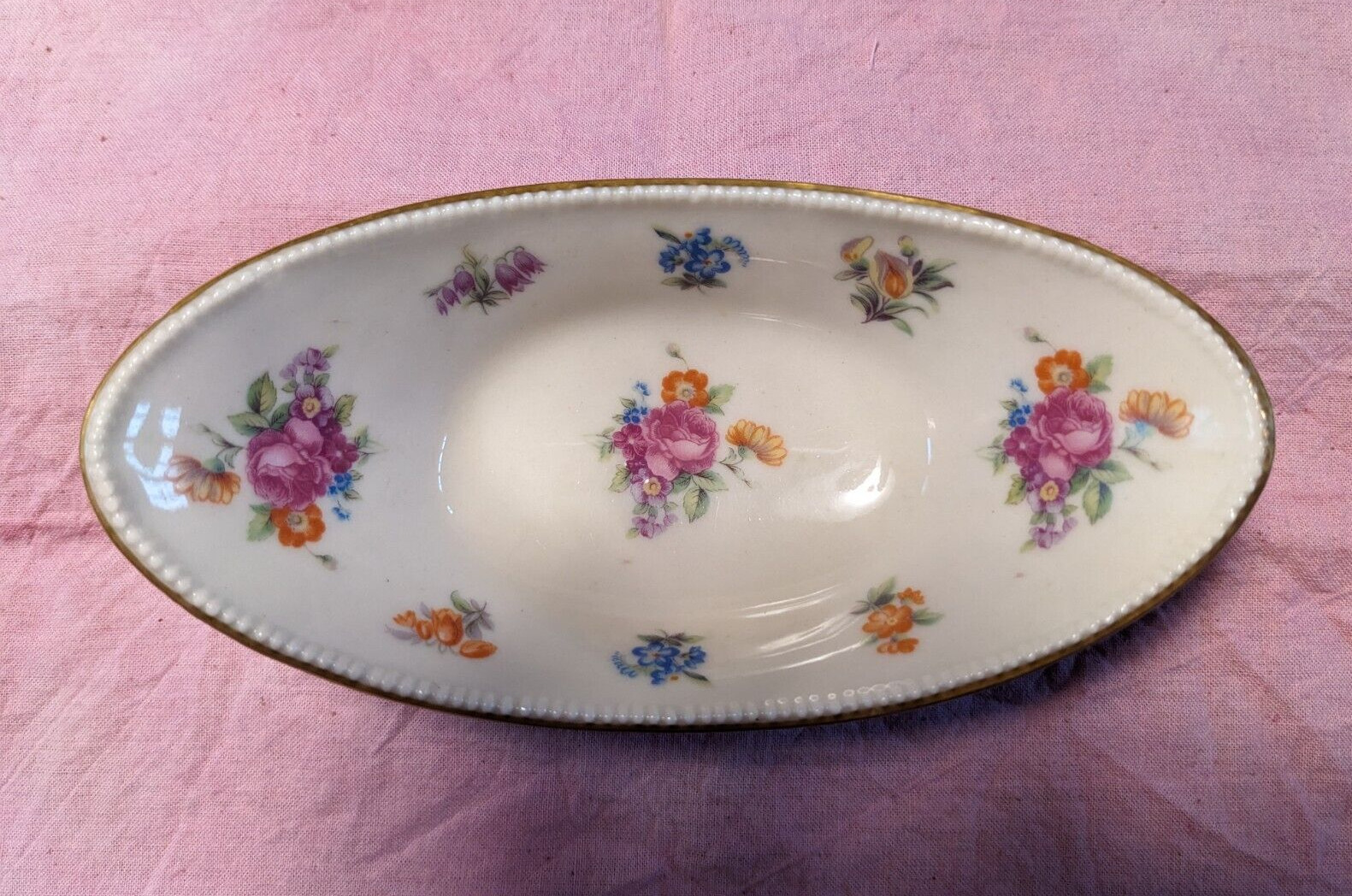 Vintage Rochelle Fine China Floral Ring Trinket Dish Bowl