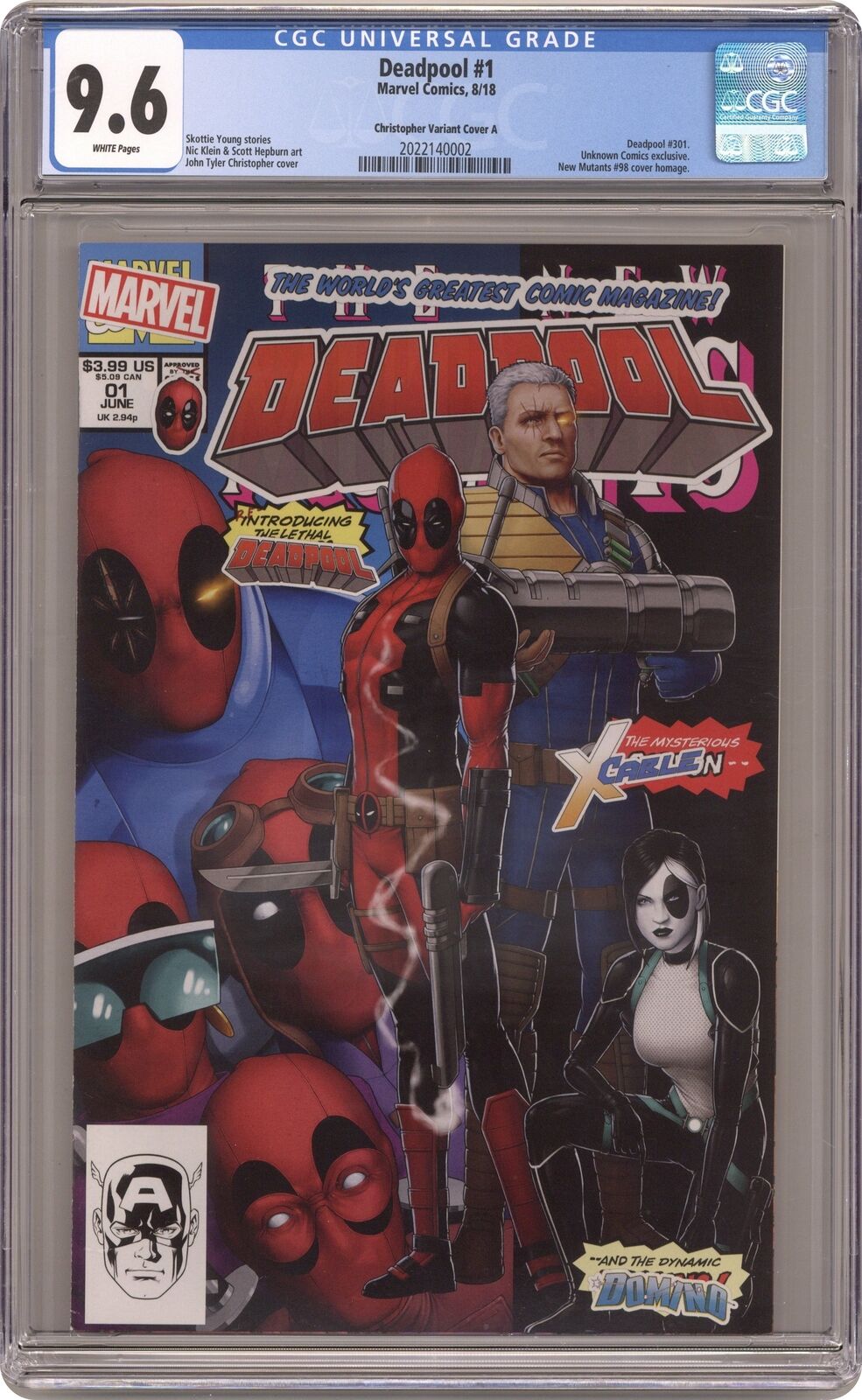 Deadpool #1 Christopher Unknown Variant CGC 9.6 2018 2022140002