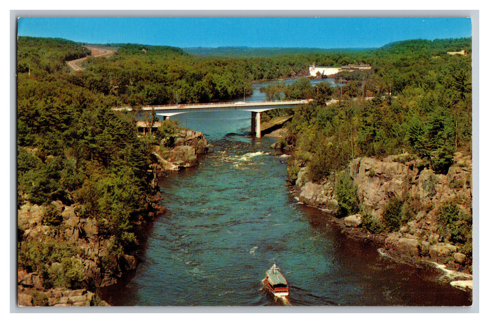 Postcard MN WI Interstate State Park Taylors Falls Minn. St. Croix Falls Wis.