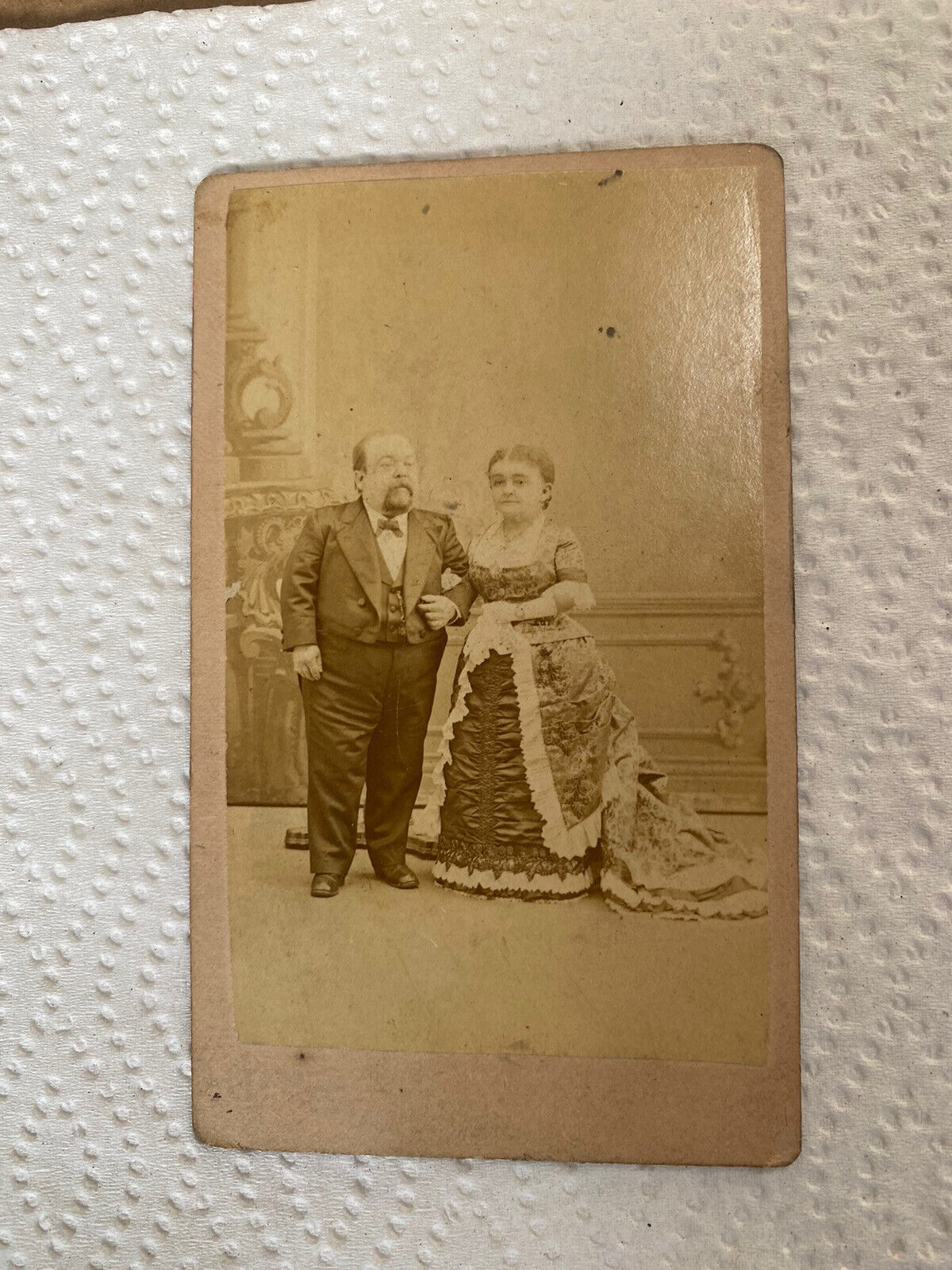 Cabinet Card General Tom Thumb & Wife Lavinia Warren by Abraham Bogardus 1881
