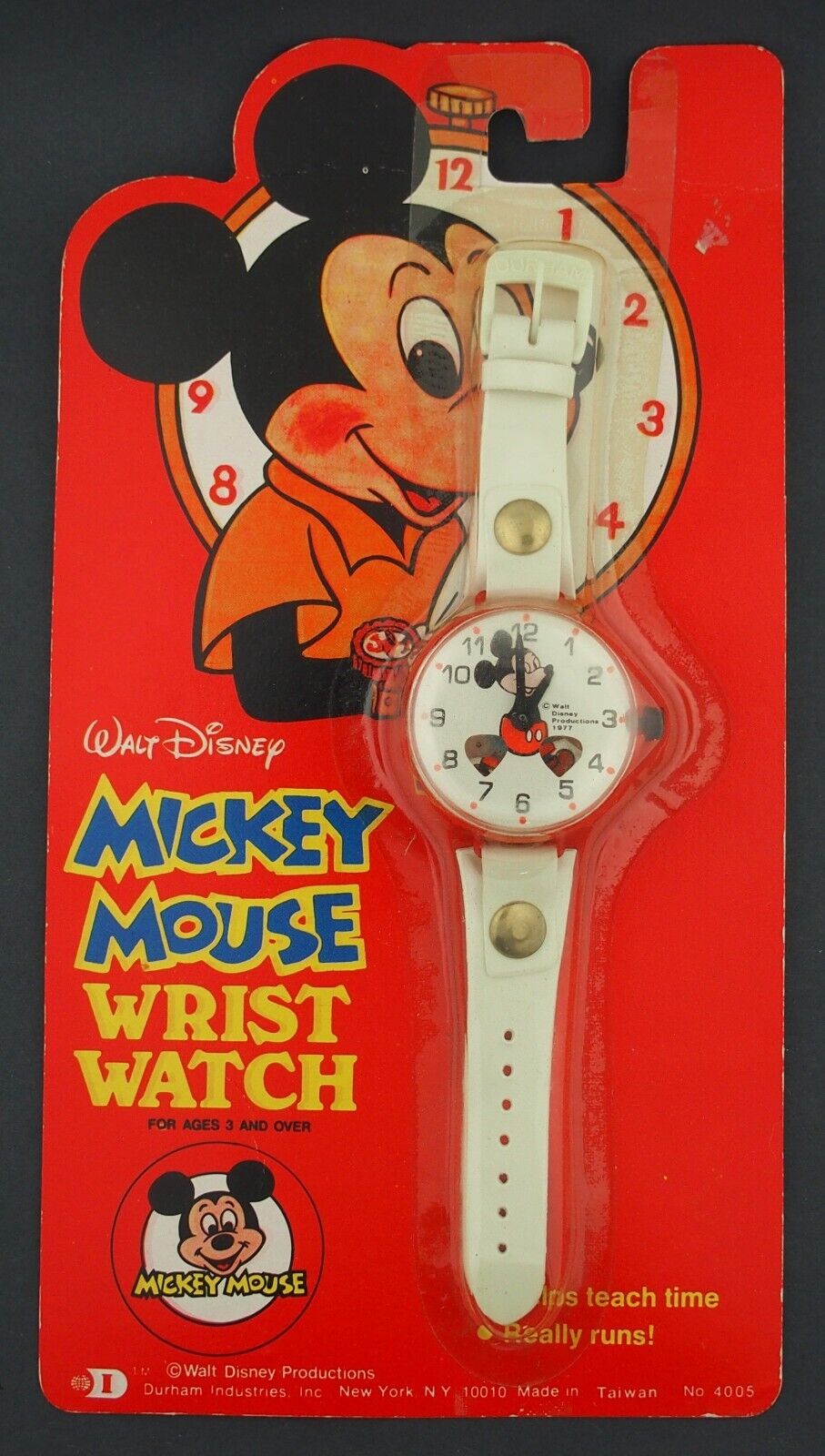 Vintage Walt Disney Mickey Mouse Durham Toy Wrist Watch