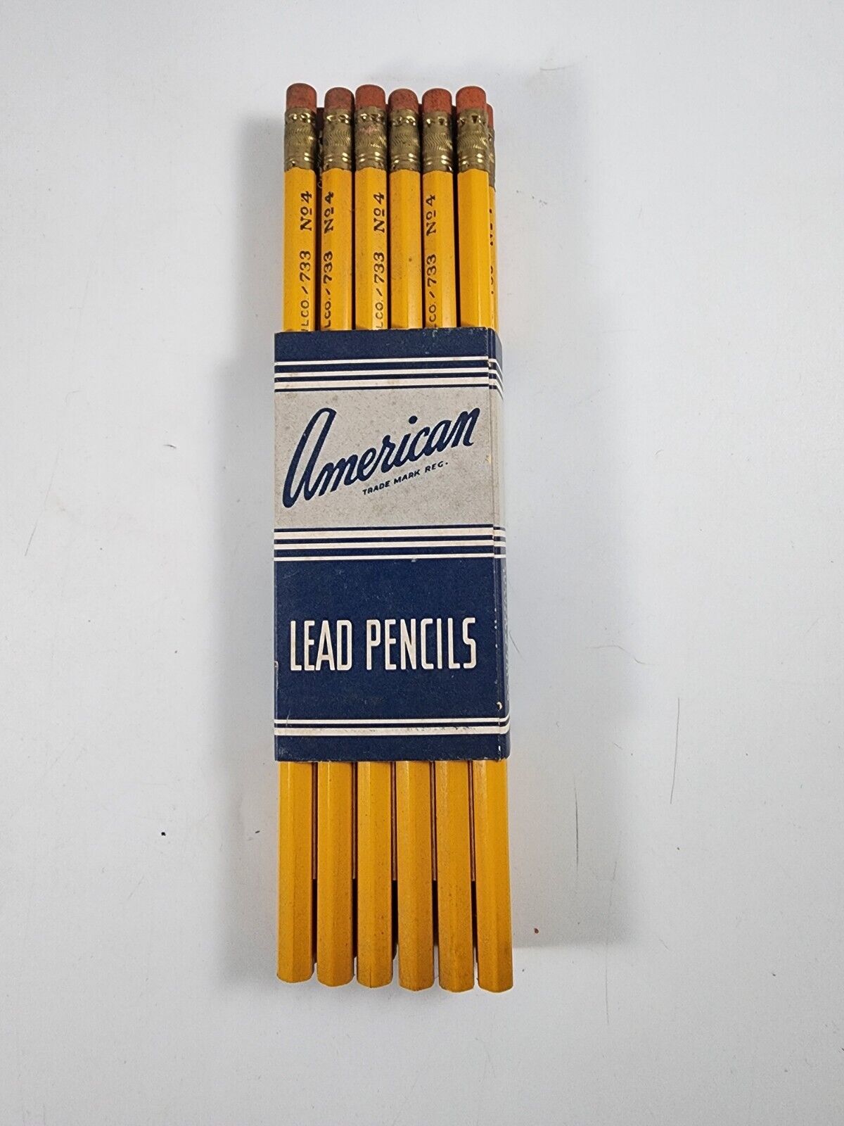 Vtg Qty 12 AUTOGRAPH American Pencil Co Number 733~No. 4 Hard Wood Pencils NOS