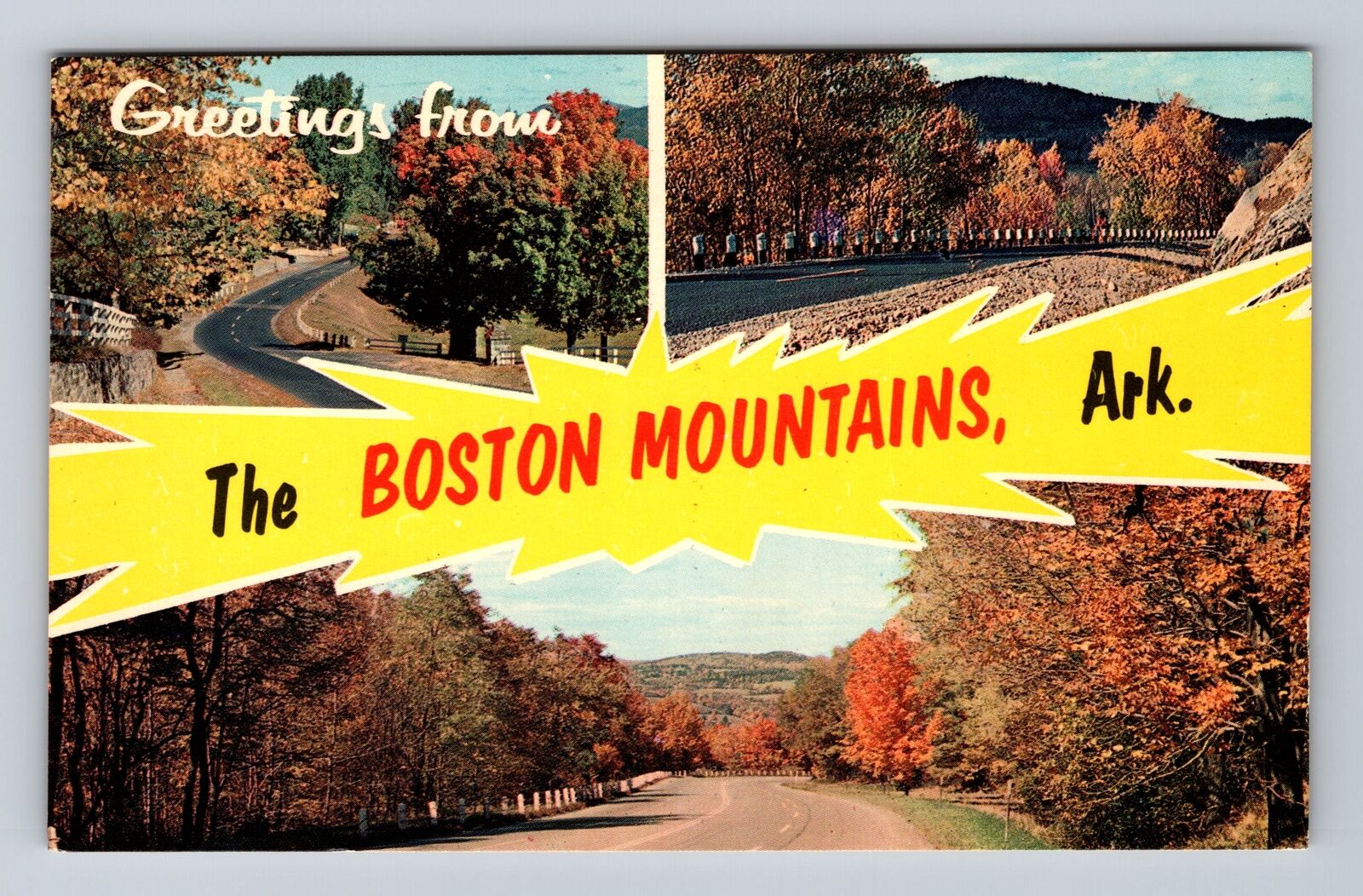 Boston Mountains AR-Arkansas, Banner General Greetings, Vintage Postcard