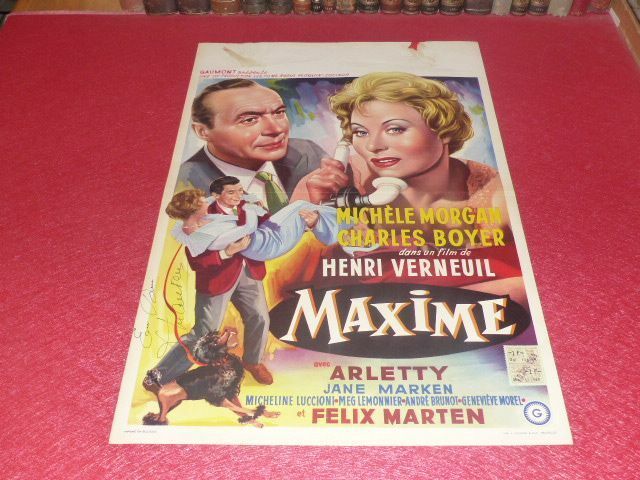 Cinema Poster Original Belgian Signed Maxime Felix Marten Verneuil Morgan 1958