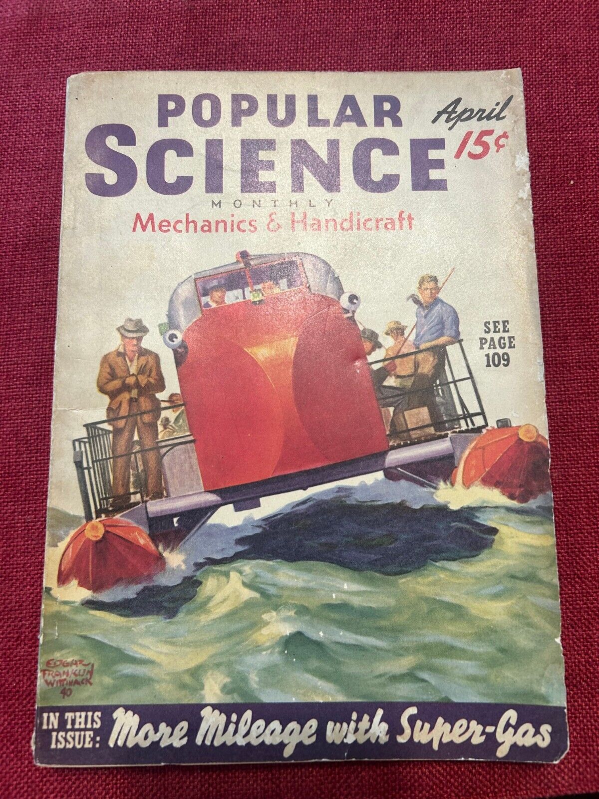 Vintage Popular Science Monthly April 1940 Mechanics & Handicraft Vol 136 RARE