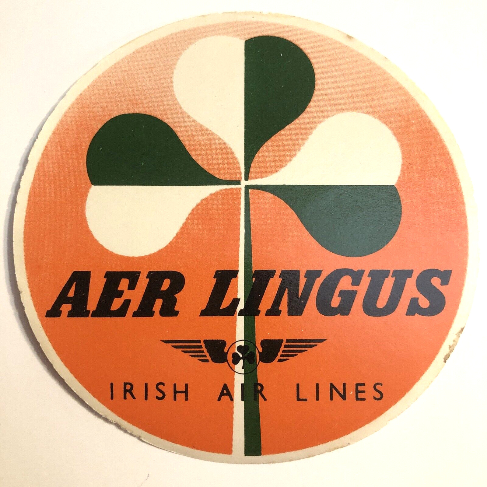 AER LINGUS IRISH AIRLINES NOS Vtg Airline Luggage Label Decal Tag 