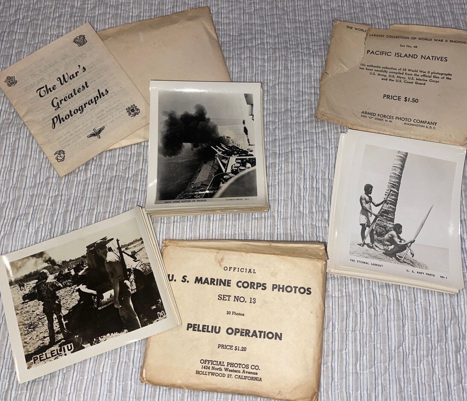 Vtg WWII Soldiers Conflict U S Navy 63 Photos Lot 3 Sets Palau Action, Peleliu,