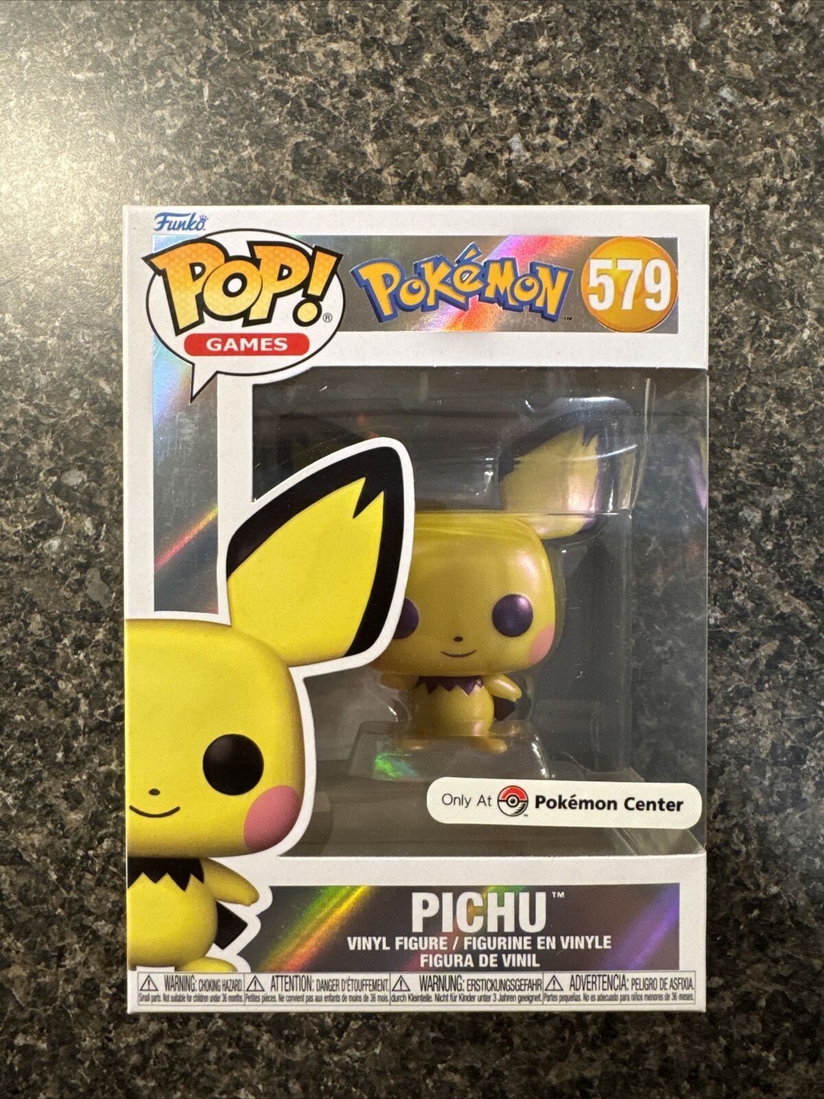 Funko Pop Games Pokemon Pichu #579 Pearlescent Pokemon Center Exclusive IN HAND