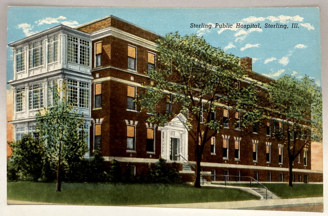Sterling Public Hospital, Sterling, Illinois IL Vintage Postcard