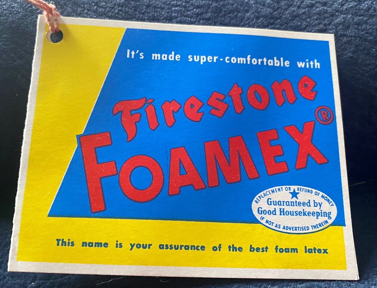Vintage Tag From Firestone FOAMEX