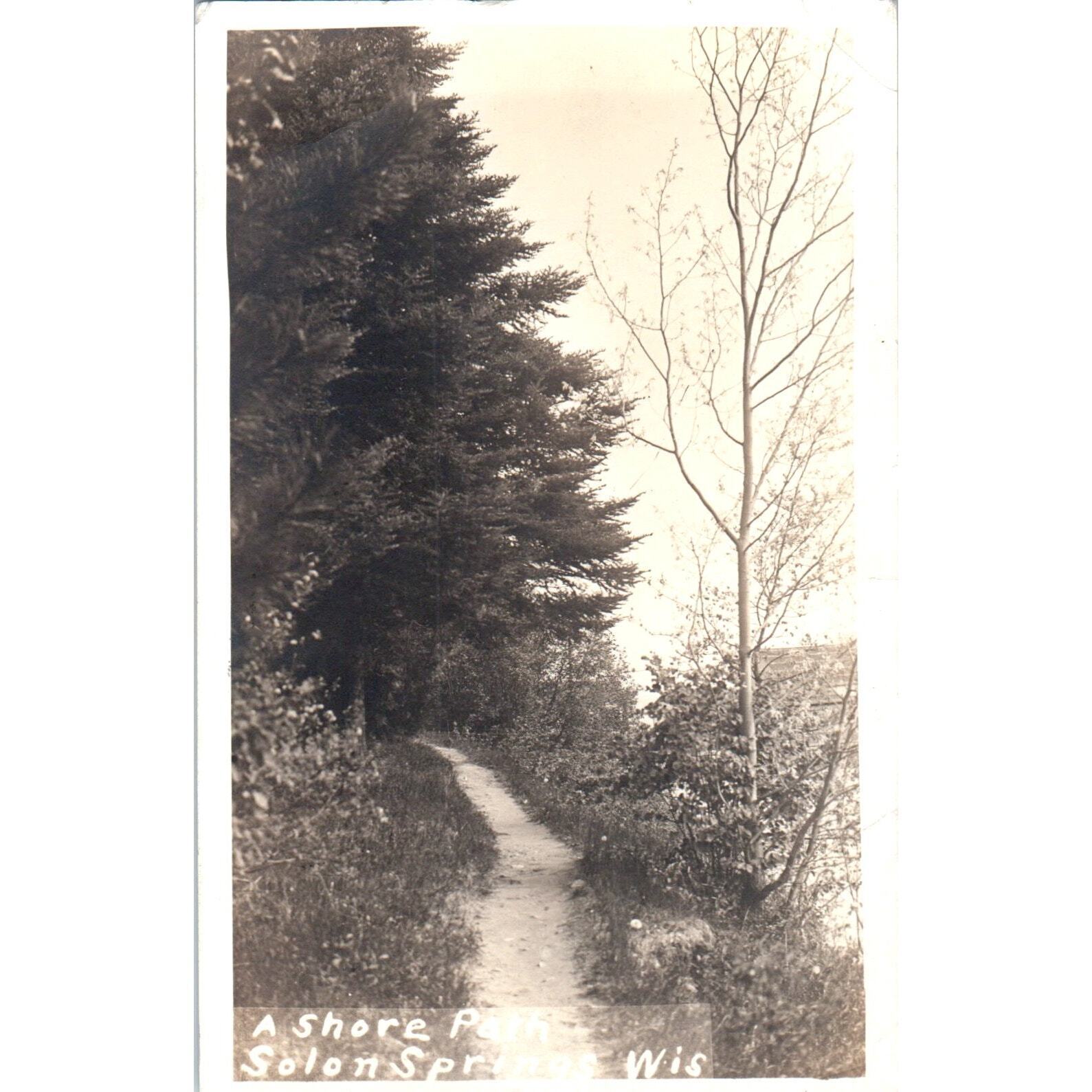 A Shore Path Solon Springs Wisconsin RPPC Original Postcard TJ9-P3
