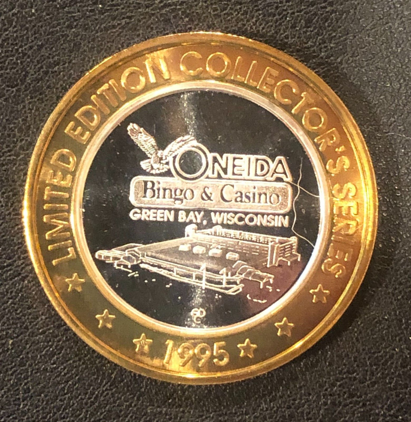 Oneida Bingo & Casino 1995 Ten Dollar Green Bay WI $10 Slot Token .999 Silver