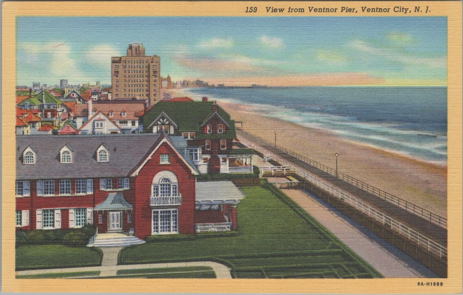 Postcard View from Ventnor Pier Ventnor City NJ 